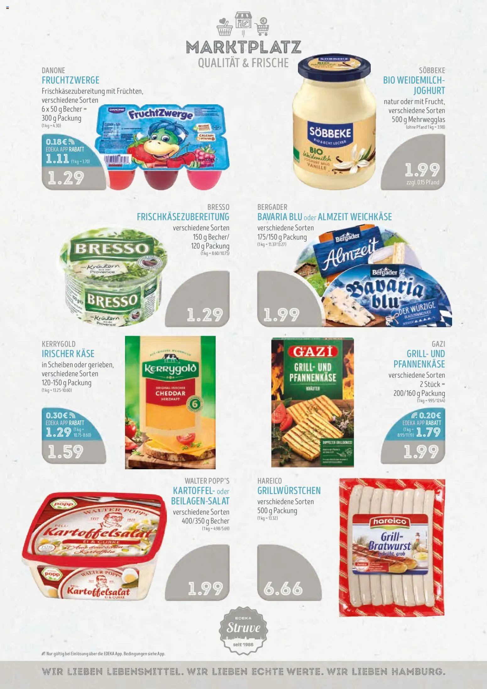 Edeka Struve Prospekt – gültig ab 01.06.2026 | Seite: 8 | Produkte: Käse, Fruchtzwerge, Bratwurst, Bresso