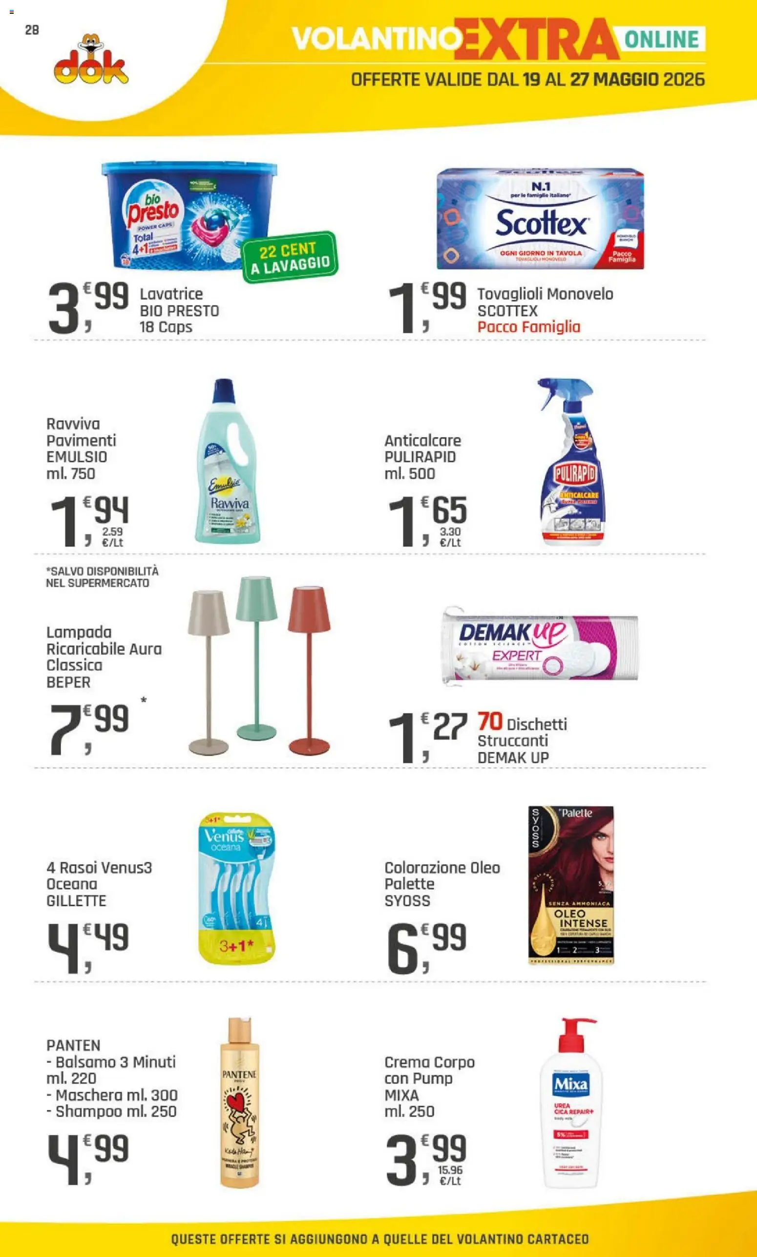 Volantino DOK del 15.05.2026 | Pagina: 28 | Prodotti: Shampoo, Balsamo, Maschera, Anticalcare