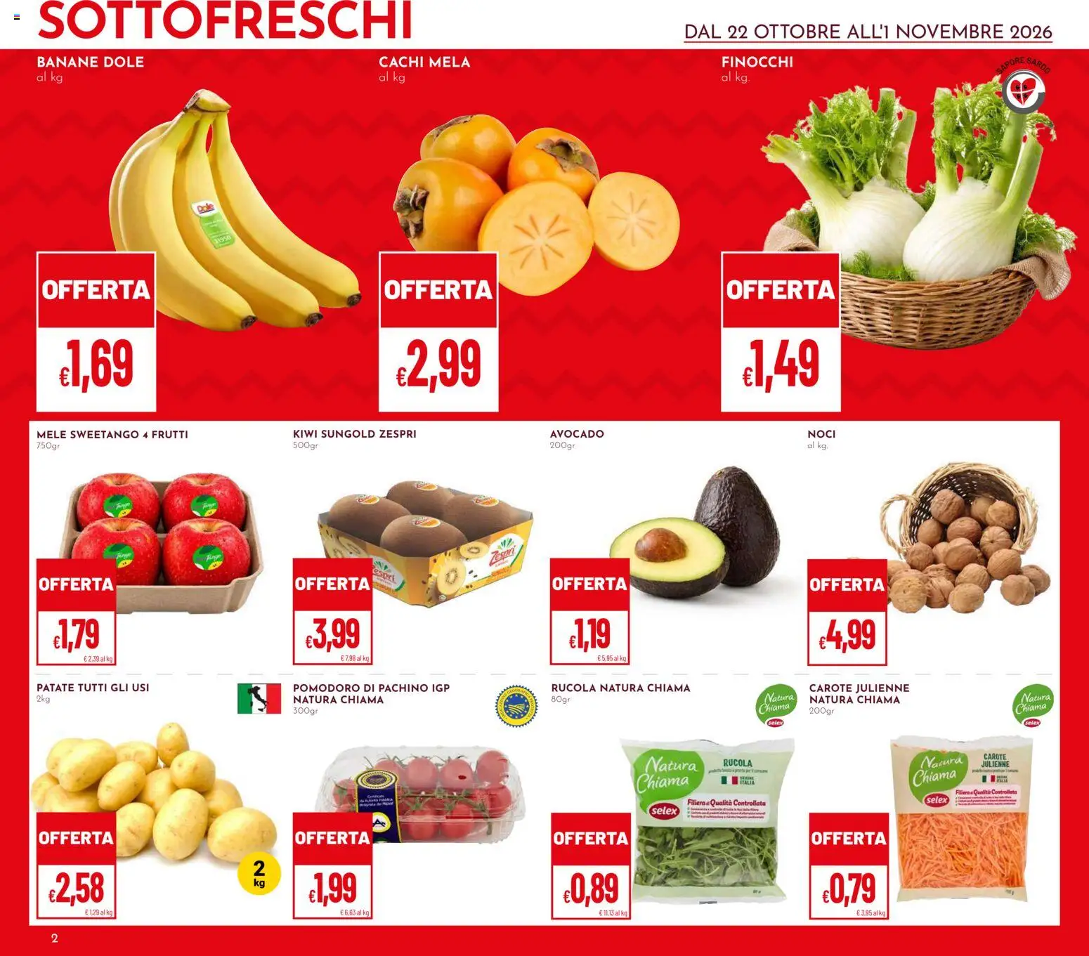 Volantino Pan del 22/10/2026 | Pagina: 2 | Prodotti: Mele, Kiwi, Avocado, Noci