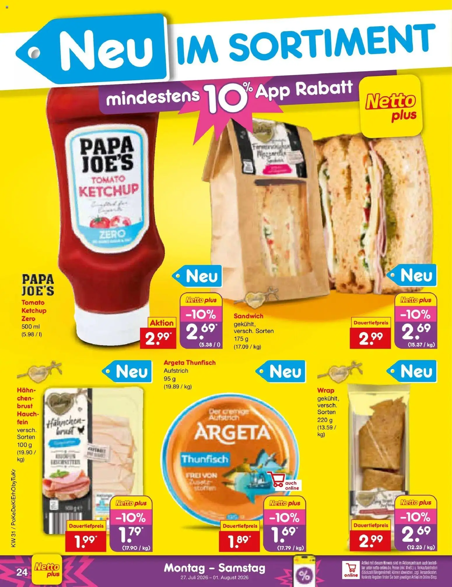 Netto Marken-Discount Prospekt Velden – gültig ab 27.07.2026 | Seite: 38 | Produkte: Thunfisch, Ketchup