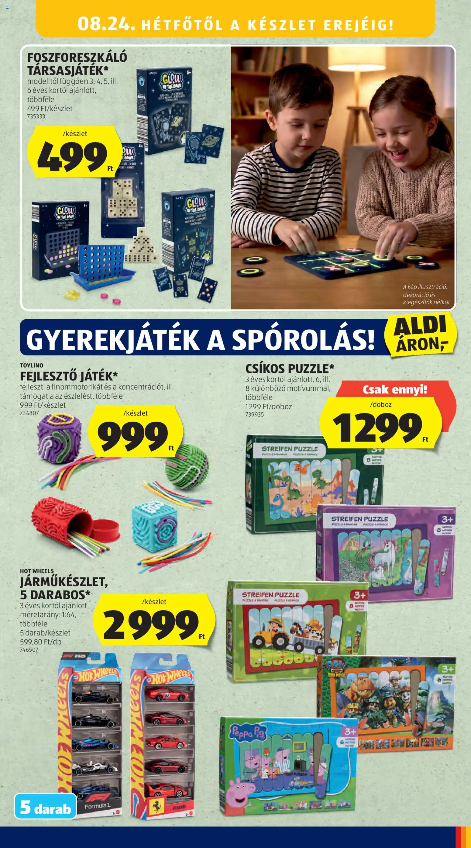 Aldi akciós ujság - amely érvényes a következő dátumtól: 2026.08.21. | Oldal: 43 | Termékek: Puzzle, Hot Wheels
