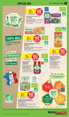Intermarché - Prévisualisation de DESSERT BIOFRUITS POMME VANILLE SANS SUCRES AJOUTÉS JARDIN BIO, Dessert biofruits pomme vanille sans sucres ajoutés valide à partir de 27.05.2026 | Page: 21