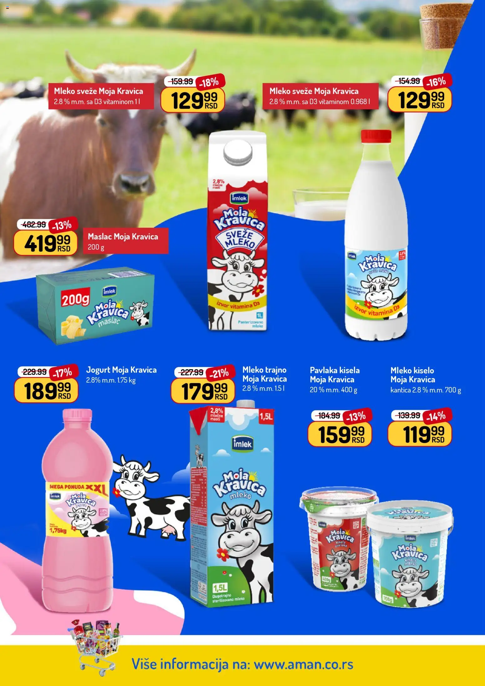 Aman katalog - važi od 27.04.2026 | Strana: 10 | Proizvode: Moja kravica, Mleko, Jogurt, Pavlaka