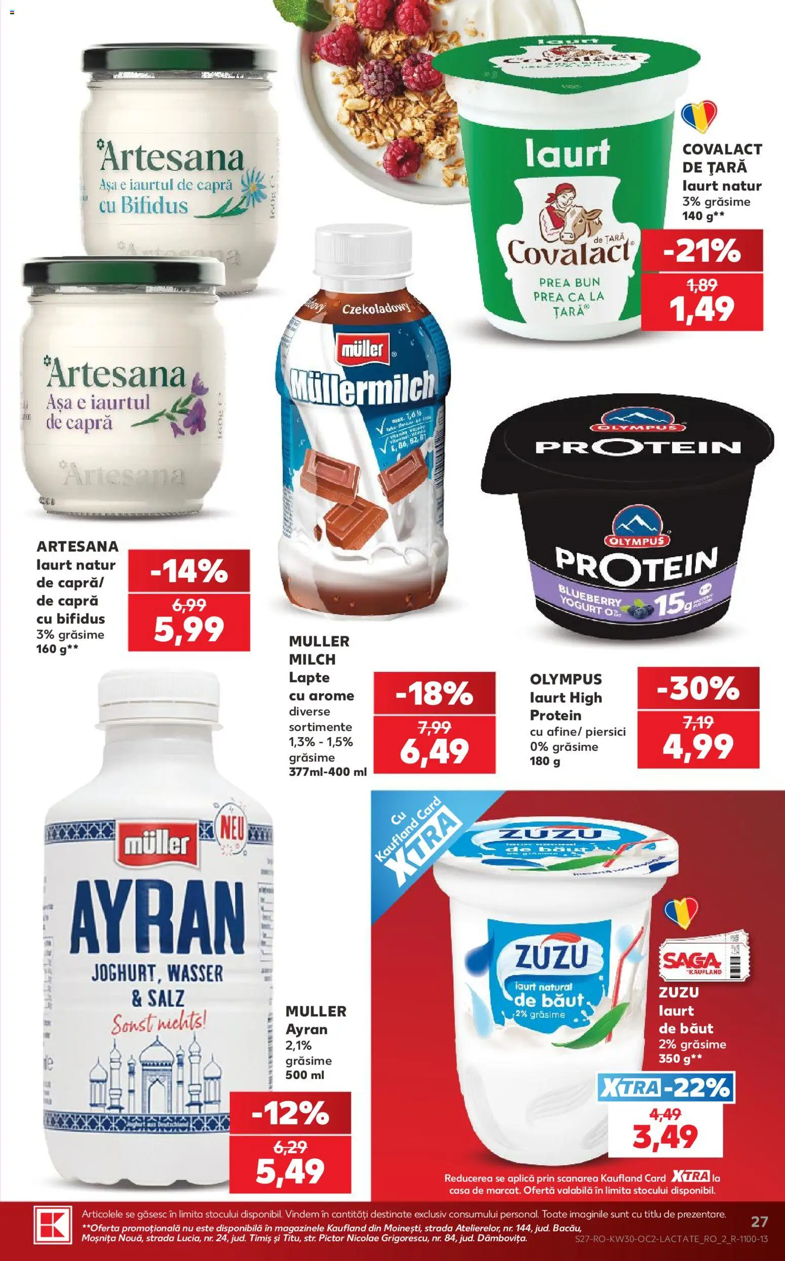 Noul catalog Kaufland – valabil de la 22.07.2026 | Pagină: 27 | Produse: Tırnak makası, Lapte, Iaurt