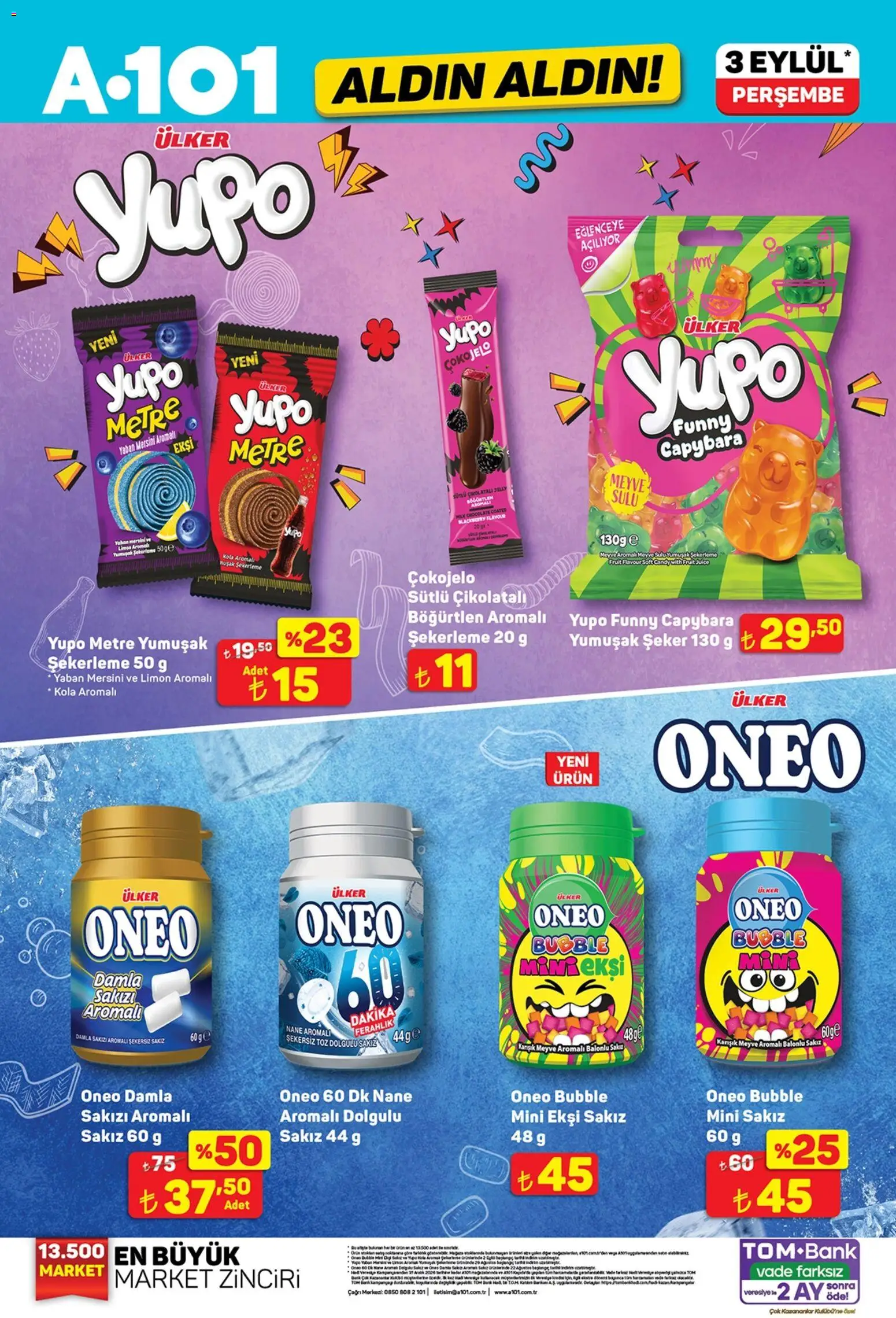 A101 - Katalog Aldın Aldın - 03 Eylül 2026 tarihinden itibaren geçerlidir | Sayfa: 12 | Ürünler: Sakız, Meyve, Yaban mersini, Nane