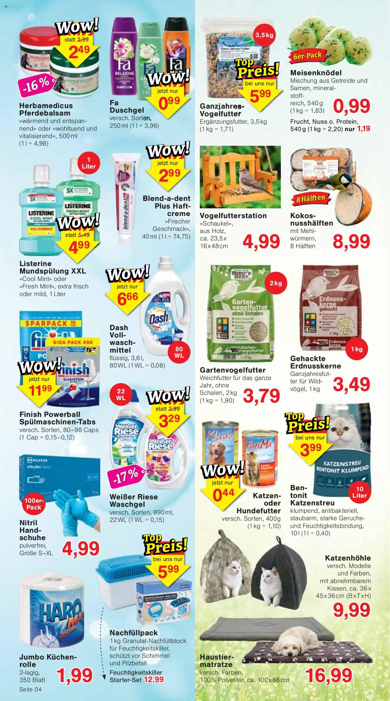 Wiglo Wunderland Prospekt – gültig ab 21.09.2026 | Seite: 4 | Produkte: Finish, Spülmaschinentabs, Kuchen, Getreide