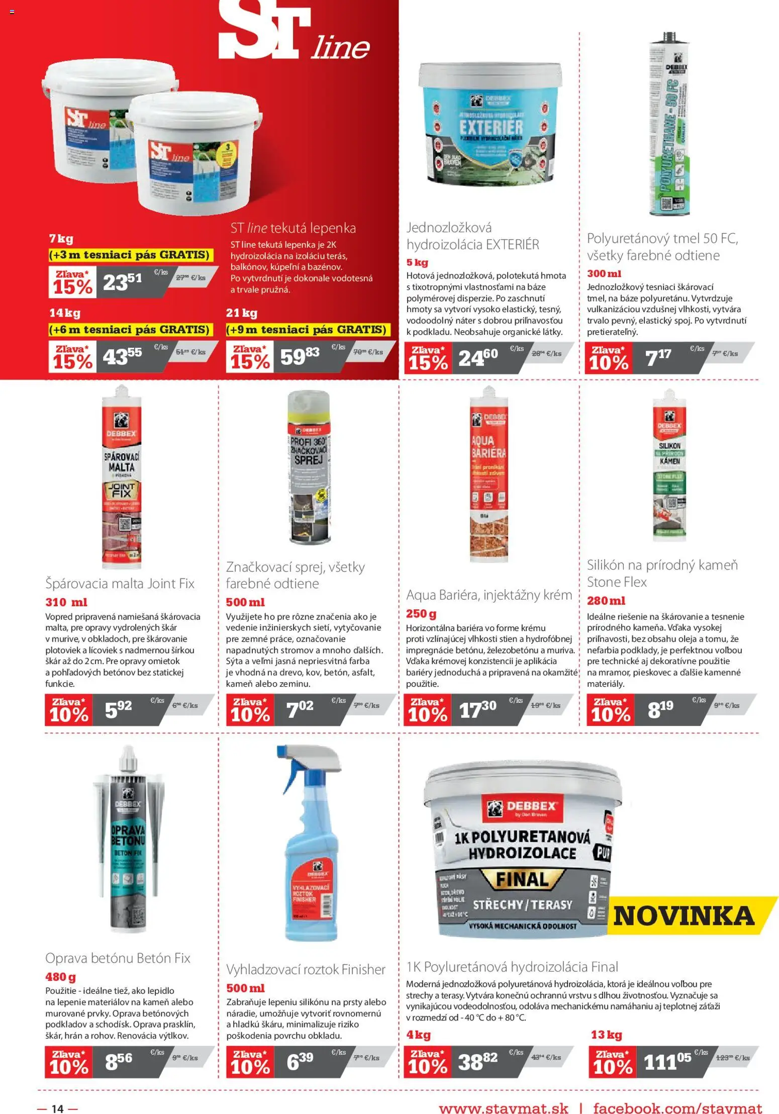 Nové STAVMAT STAVEBNINY akcie – leták je platný od 06.07.2026 | Strana: 14 | Produkty: Pás, Krém