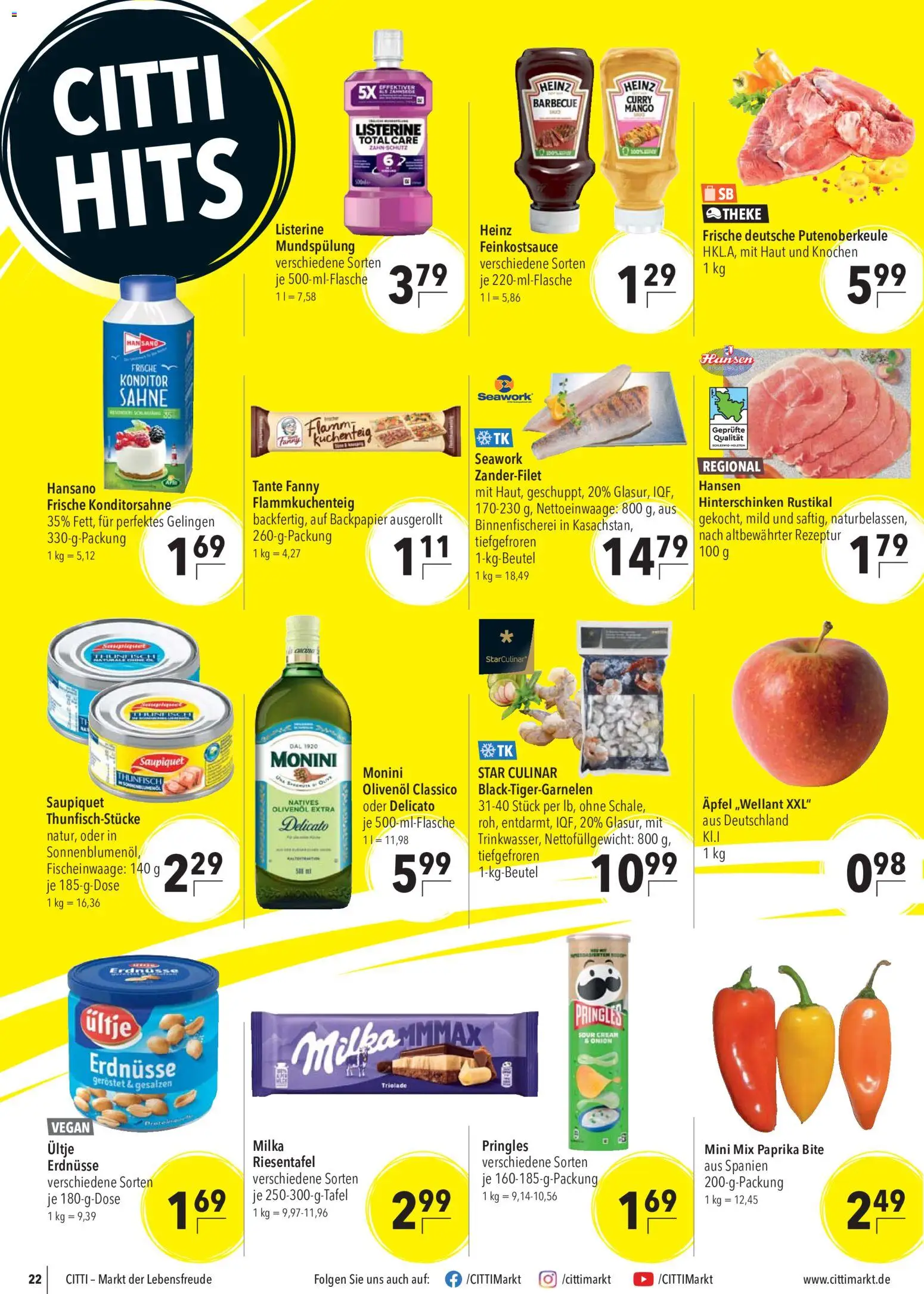 CITTI Markt Prospekt – gültig ab 30.09.2026 | Seite: 22 | Produkte: Theke, Pringles, Sahne, Listerine