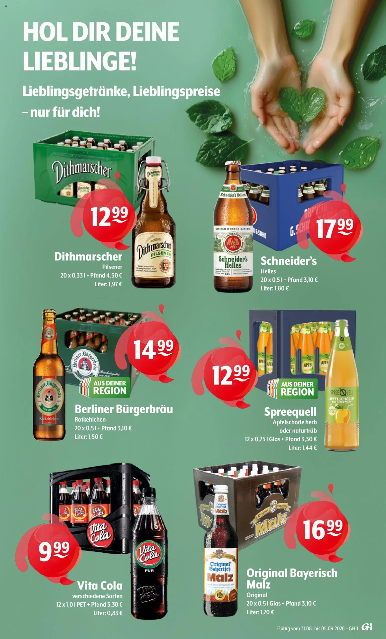Getränke Hoffmann Prospekt – gültig ab 31.08.2026 | Seite: 9 | Produkte: Berliner, Cola, Äpfel, Vita cola