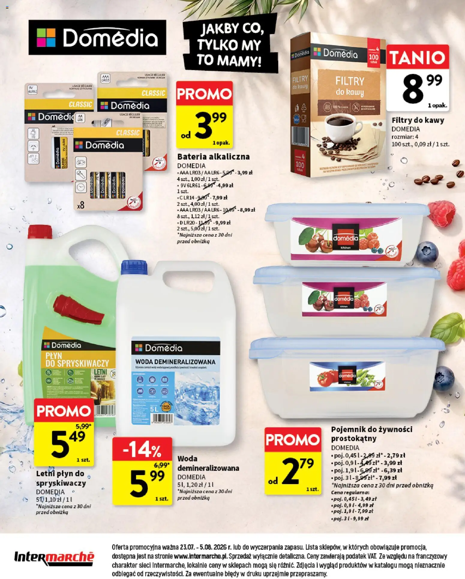 Intermarche gazetka - O La La! Ja to kupuję od 23.07.2026 | Strona: 20 | Produkty: Płyn do spryskiwaczy, Bateria, Filtry do kawy, Woda