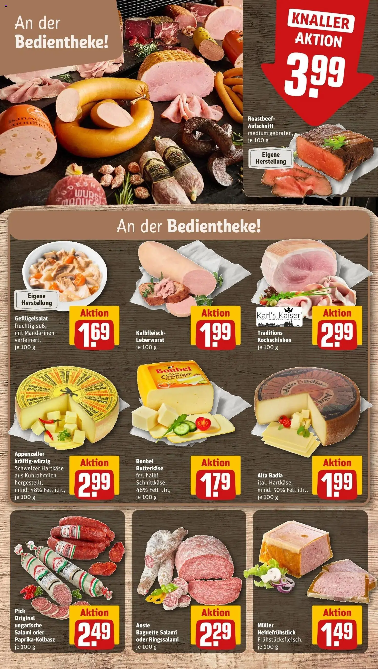 REWE Prospekt ab 12.10.2026 zum Blättern » Angebote | Seite: 7 | Produkte: Baguette, Mandarinen, Roastbeef, Salami