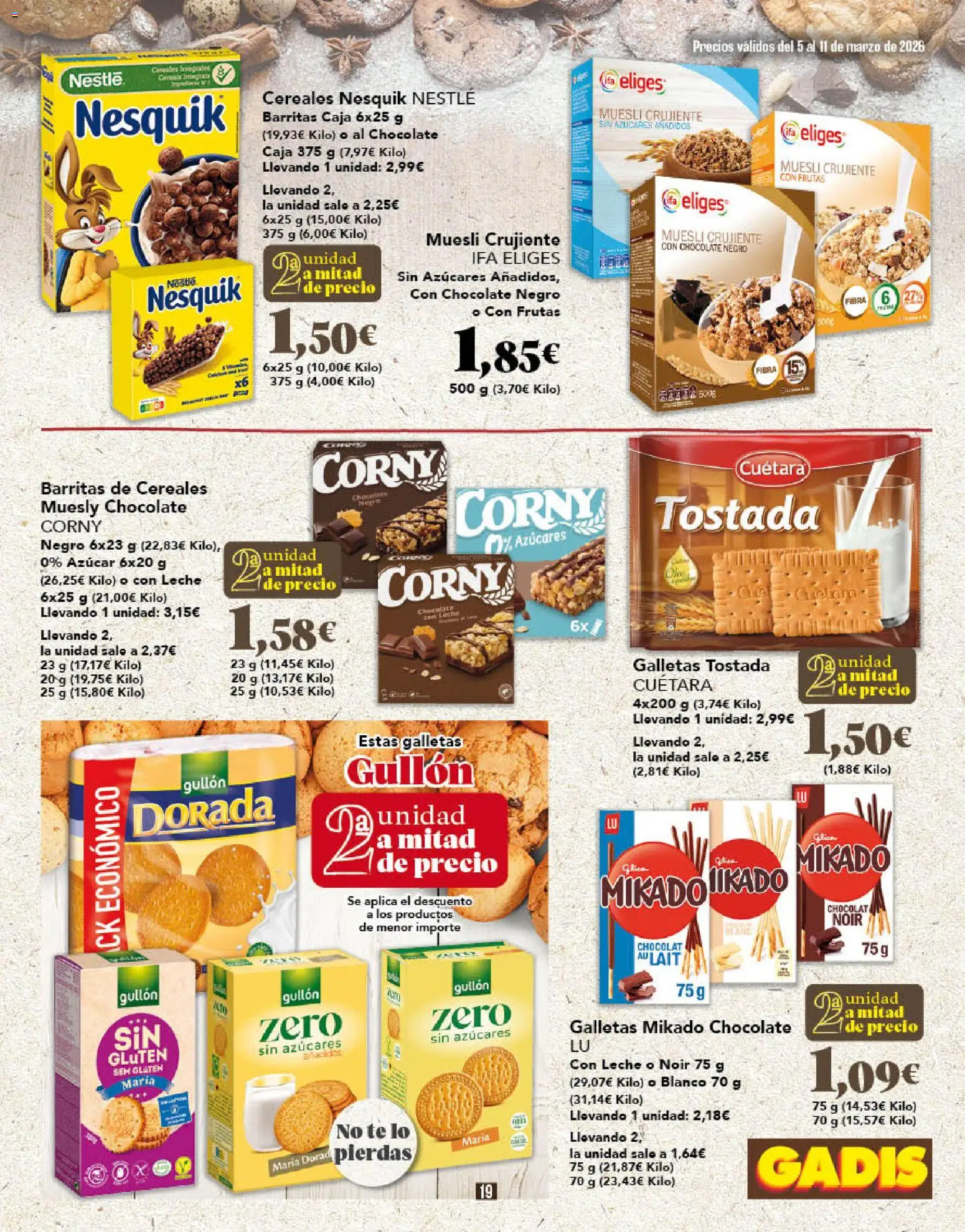 Gadis folleto │ válido desde el 05.03.2026 | Página: 19 | Productos: Cereales, Té, Galletas, Caja