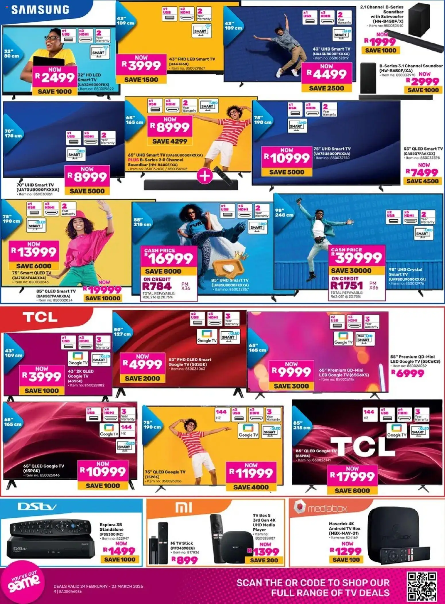 New Game catalogue – valid from 24/02/2026 | Page: 4 | Products: Player, TV, Box, Soundbar