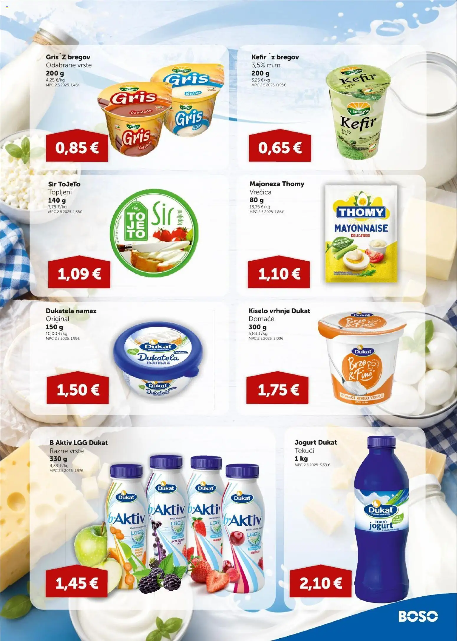 Boso katalog | vrijedi od 16.07.2026 | Stranica: 5 | Proizvodi: Jogurt, Kiselo vrhnje, Majoneza, Namaz