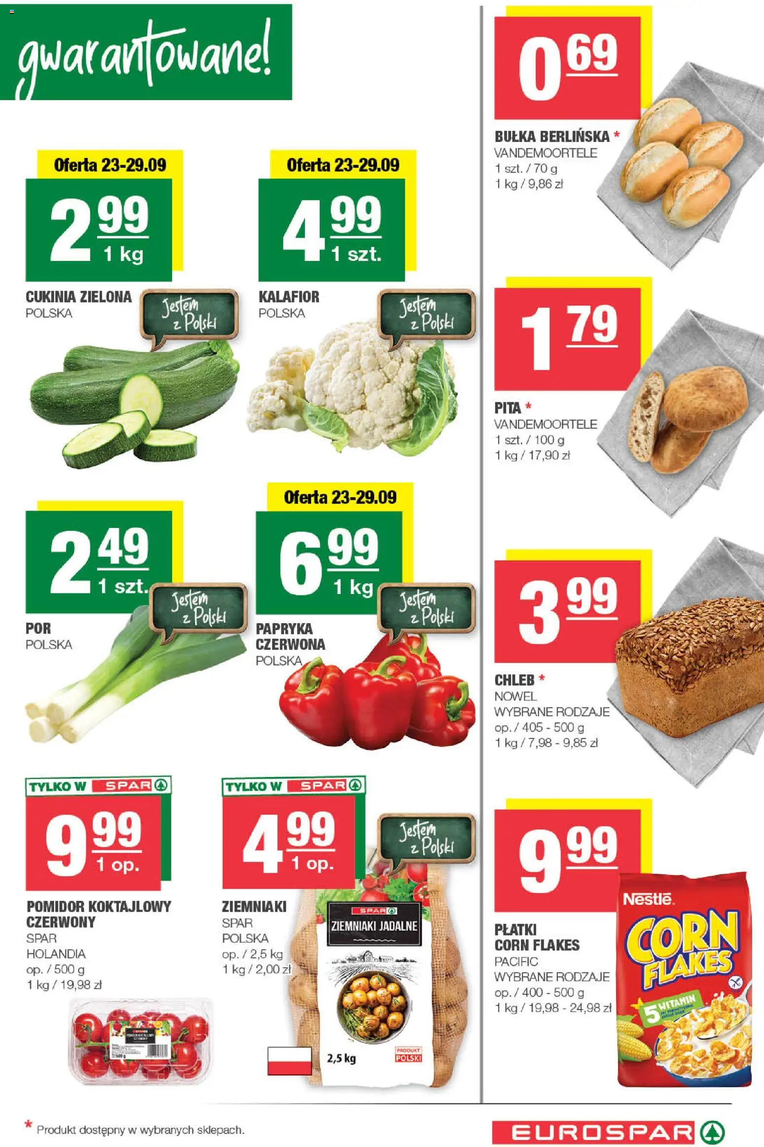 Spar gazetka - Eurospar od 23.09.2026 | Strona: 3 | Produkty: Pomidor, Bułka, Chleb, Płatki