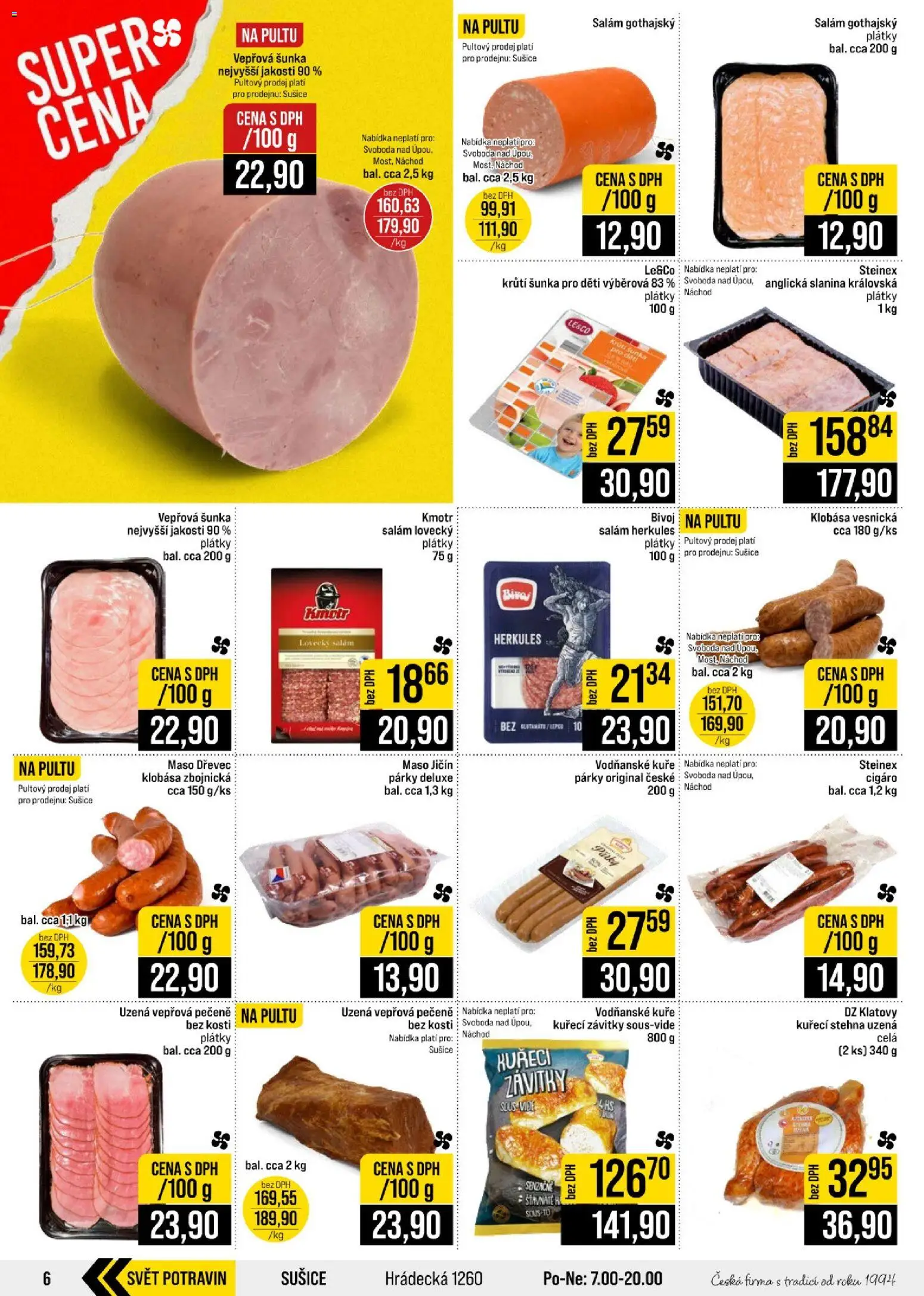 Jip leták - Cash & Carry od 21.10.2026 | Strana: 6 | Produkty: Šunka, Deluxe, Kuřecí stehna uzená, Lovecký salám