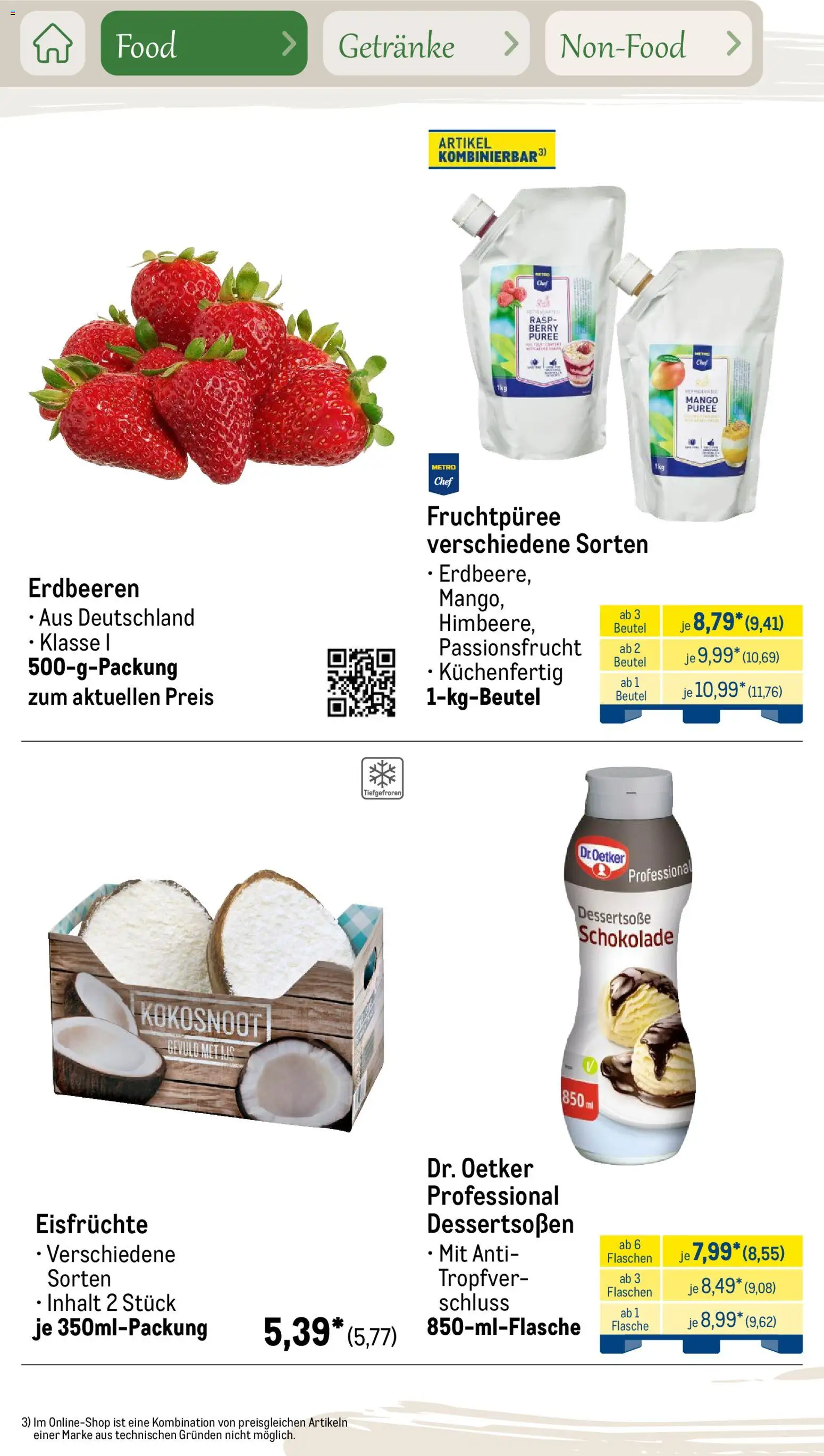 Metro Saisonkatalog Outdoor Dining – gültig ab 01.06.2026 | Seite: 31 | Produkte: Schokolade, Mango, Erdbeeren