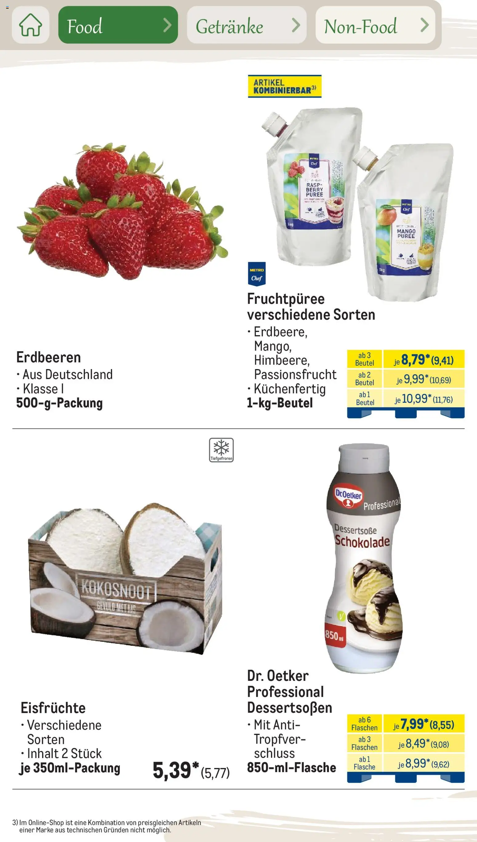 Metro Saisonkatalog Outdoor Dining – gültig ab 01.06.2026 | Seite: 31 | Produkte: Schokolade, Mango, Erdbeeren