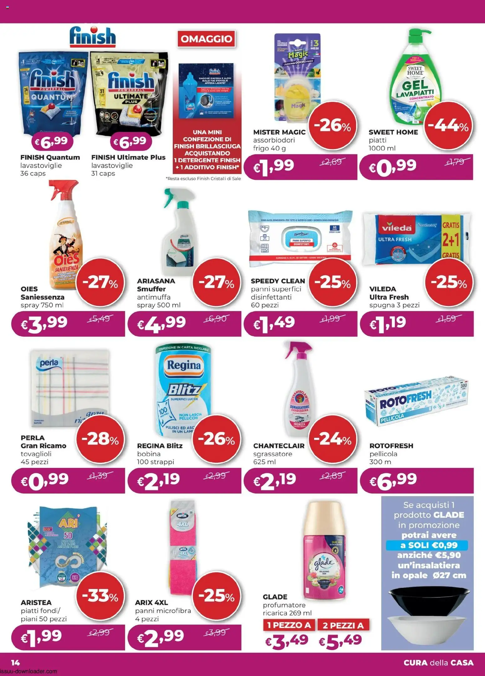 Volantino La Saponeria del 11.06.2026 | Pagina: 14 | Prodotti: Sgrassatore, Sale, Lavastoviglie, Pellicola