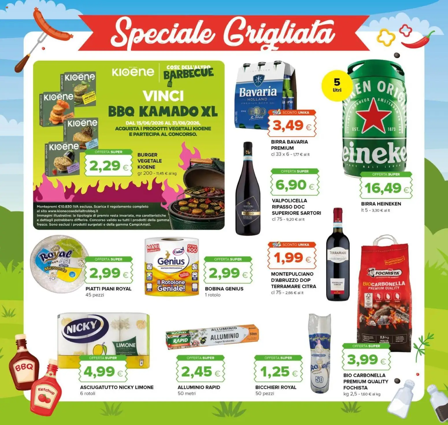 Volantino Oasi del 10/08/2026 | Pagina: 5 | Prodotti: Birra, Piatti, Birra Heineken, Alluminio