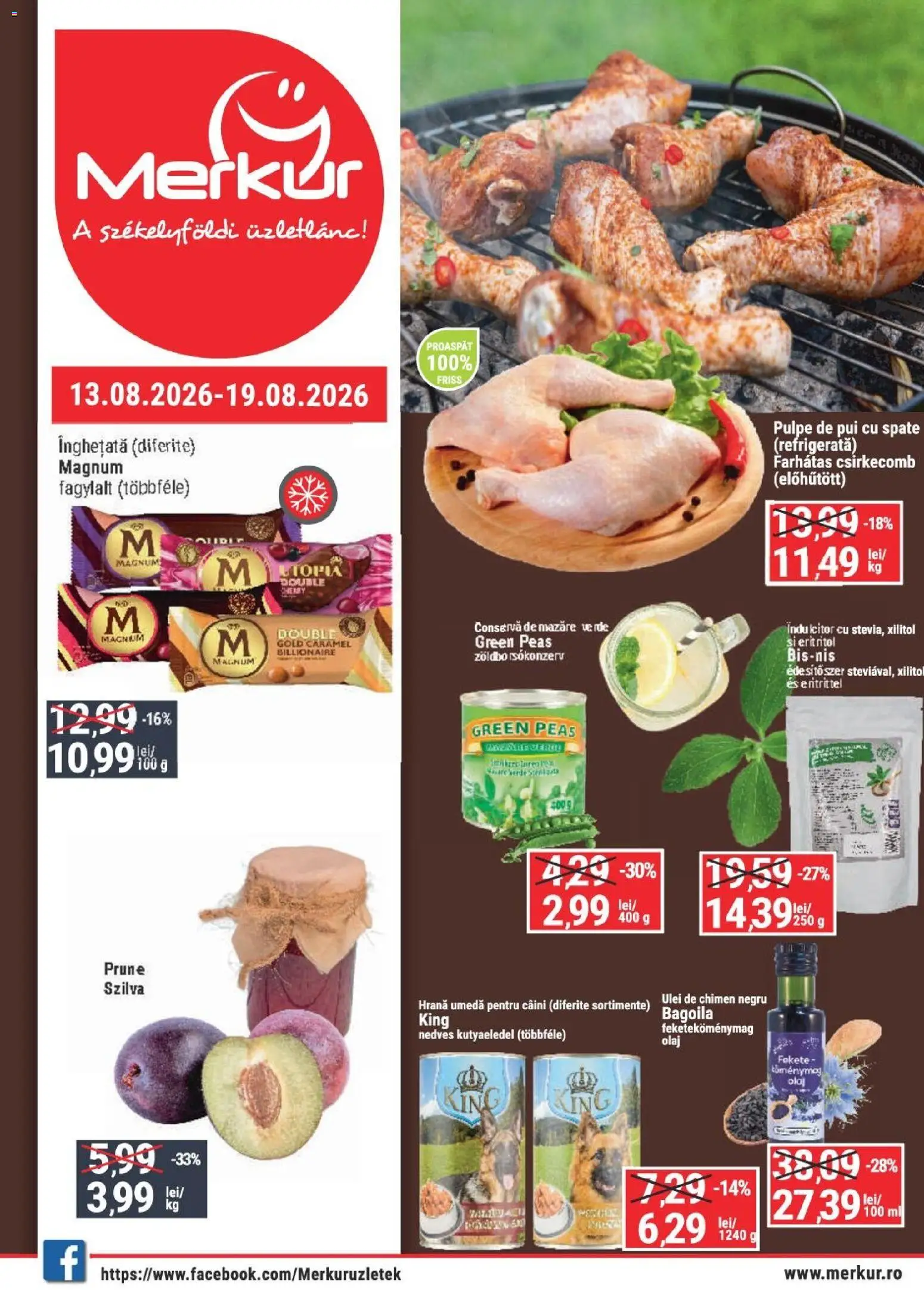 Noul catalog Merkur – valabil de la 13.08.2026 | Pagină: 1 | Produse: Mazăre, Pui, Ulei, Înghețată