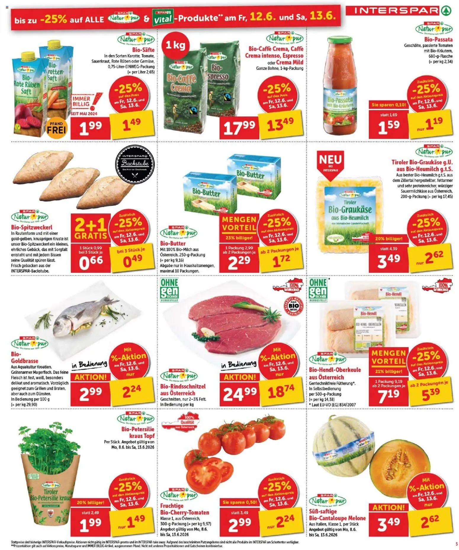 Interspar Flugblatt - Burgenland Nord gültig ab 11.06.2026 | Seite: 5 | Produkte: Melone, Saft, Tomaten