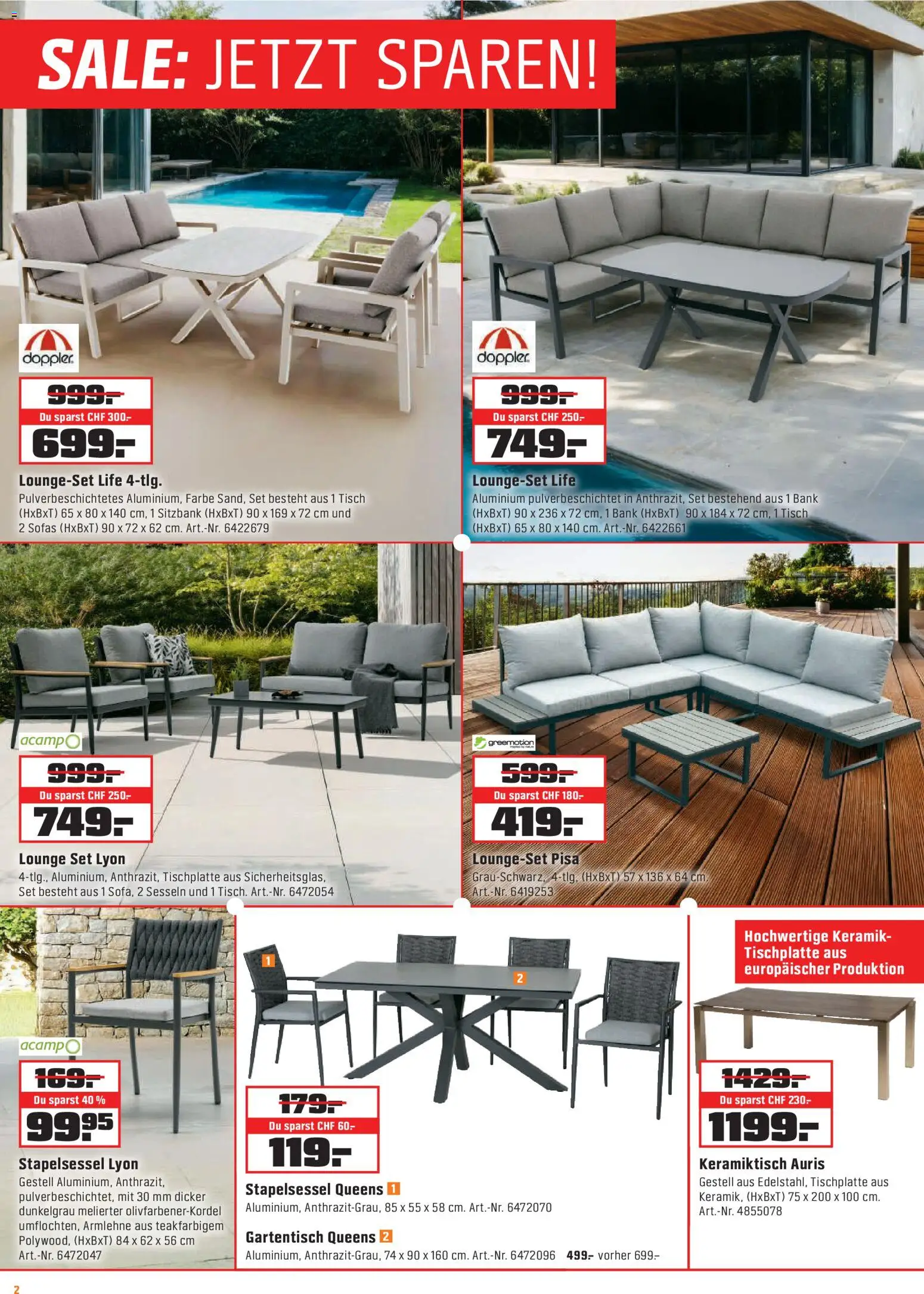 OBI - UNSERE SUPERDEALS! – gültig ab 04.08.2026 | Seite: 2 | Produkte: Tisch, Sitzbank