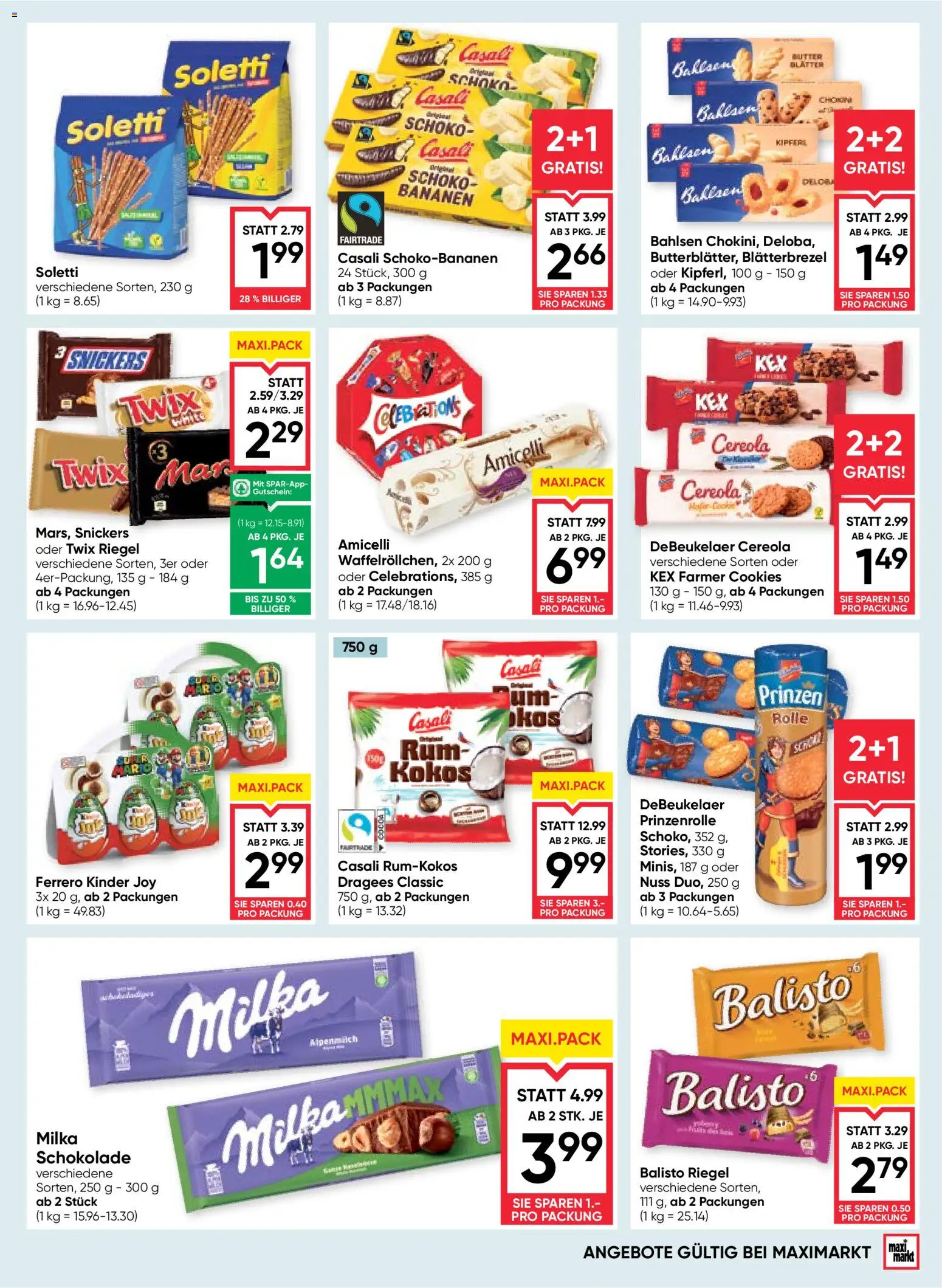 Maximarkt Flugblatt gültig ab 13.08.2026 | Seite: 11 | Produkte: Snickers, Butter, Schokolade, Bananen