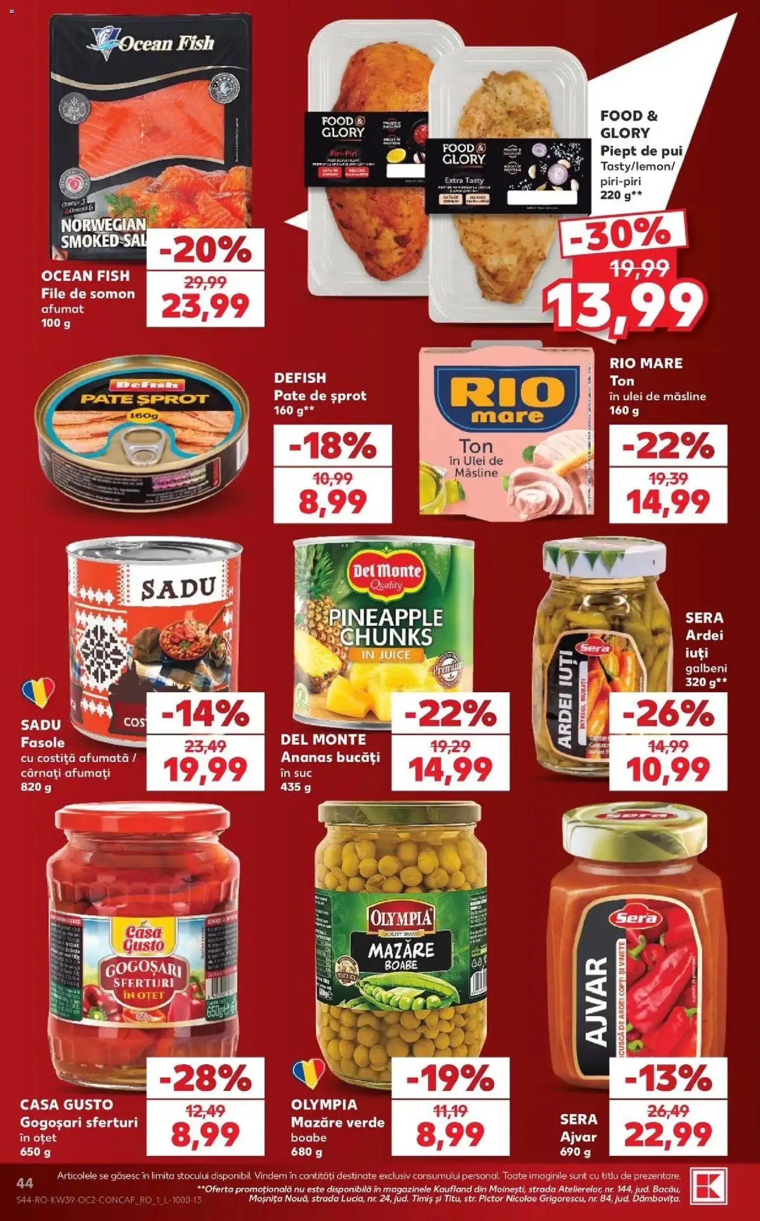 Kaufland Iași 23.09.2026 - Revista si Oferta | Pagină: 44 | Produse: Șal, Mazăre, Pui, Măsline