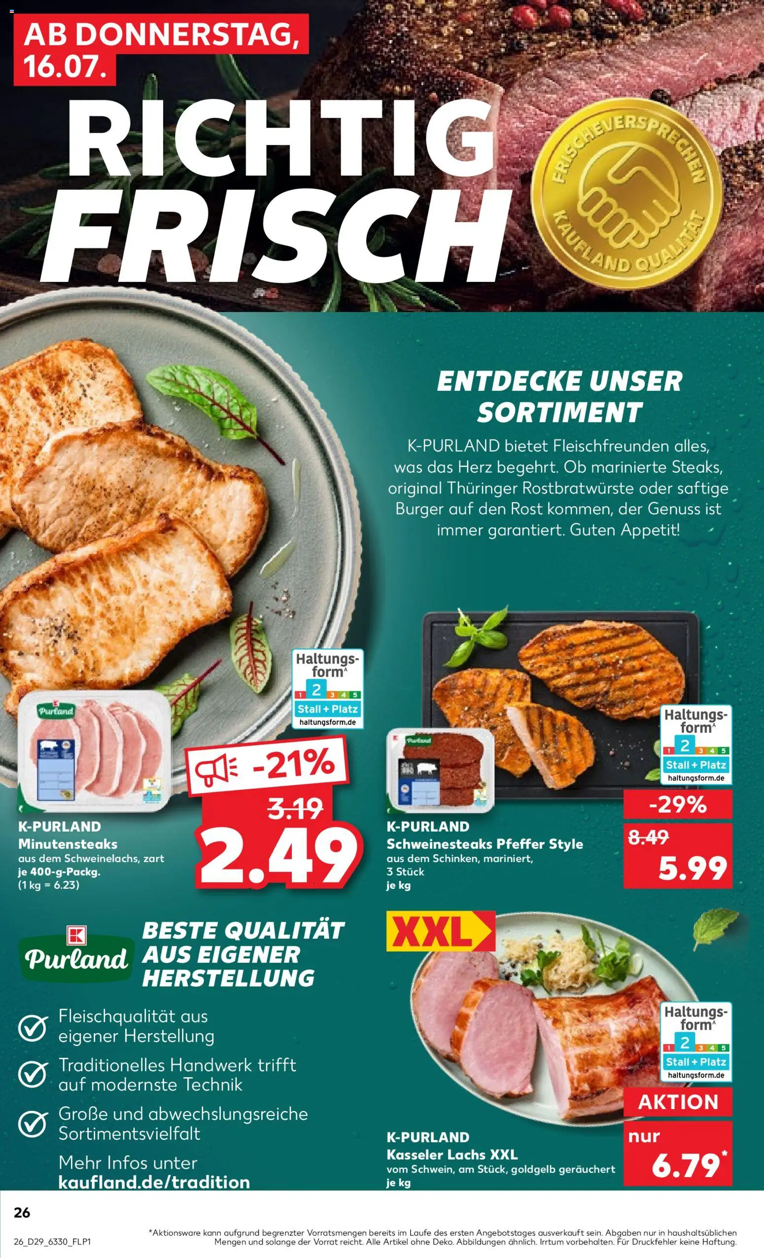 Kaufland Prospekt Hamburg – gültig ab 16.07.2026 | Seite: 26 | Produkte: Burger, Lachs, Pfeffer