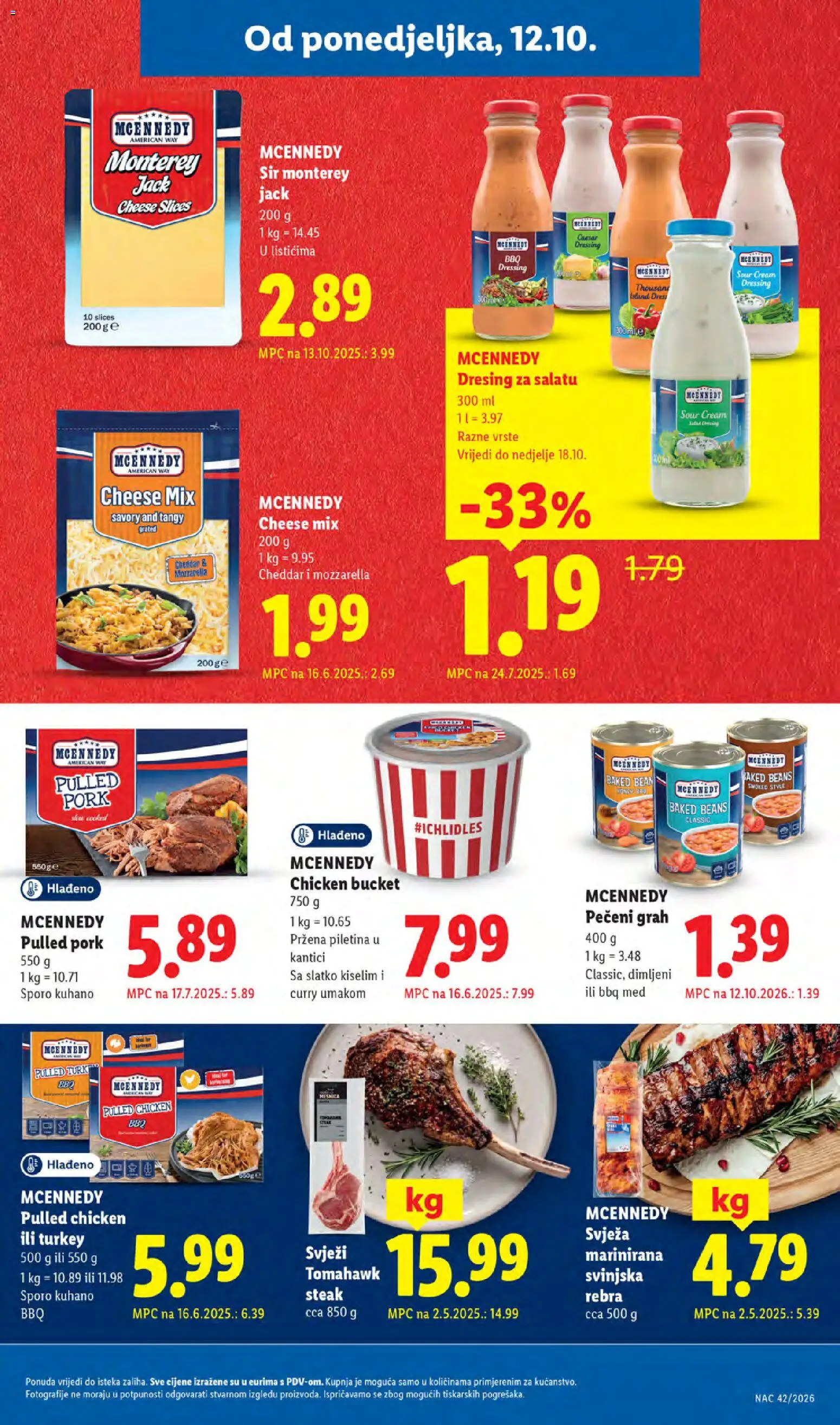 Lidl katalog | vrijedi od 12.10.2026 | Stranica: 17 | Proizvodi: Cheddar, Med, Grah, Piletina