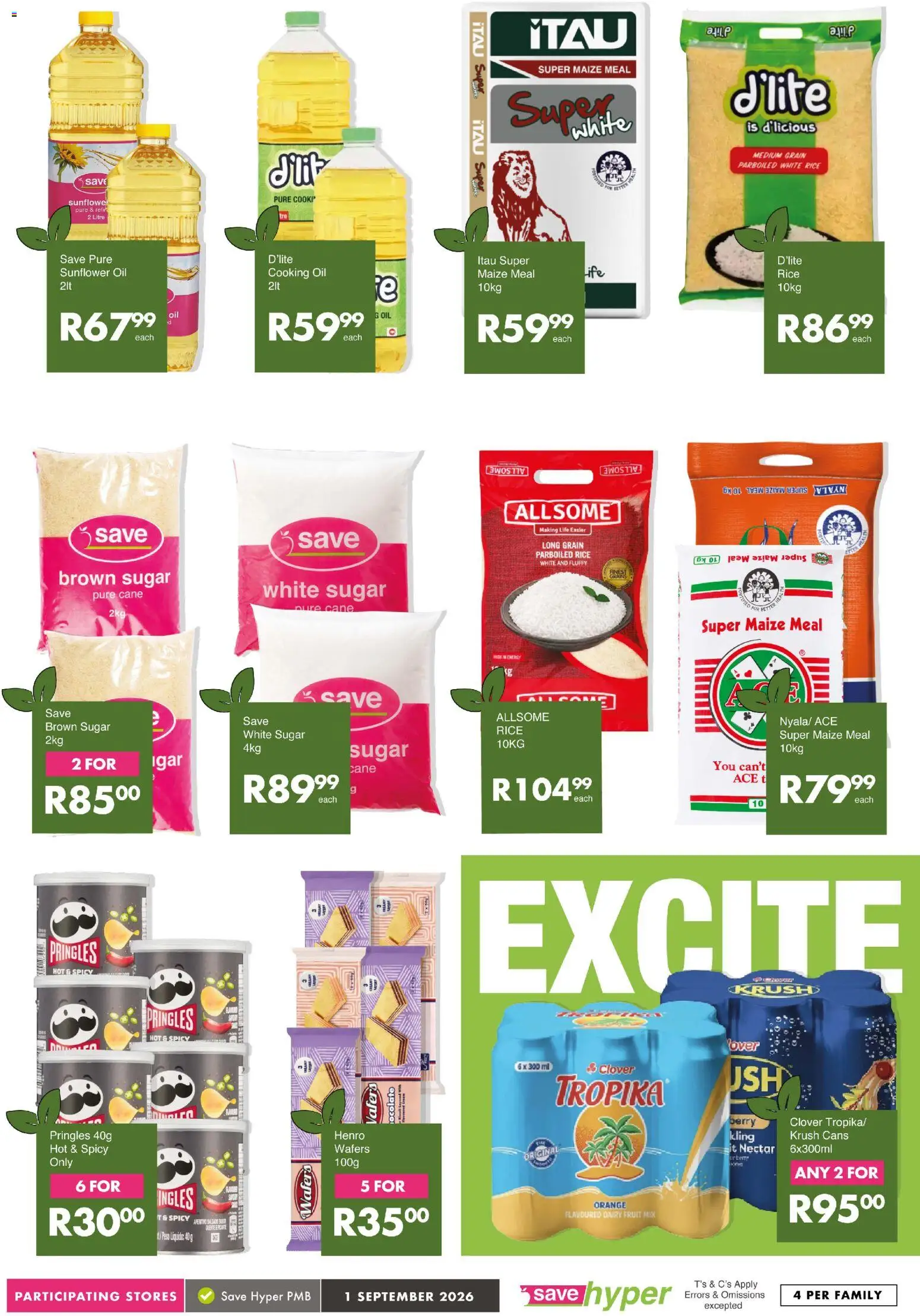 New Save catalogue – valid from 01/09/2026 | Page: 11 | Products: Maize meal, Oil, Rice, Sugar
