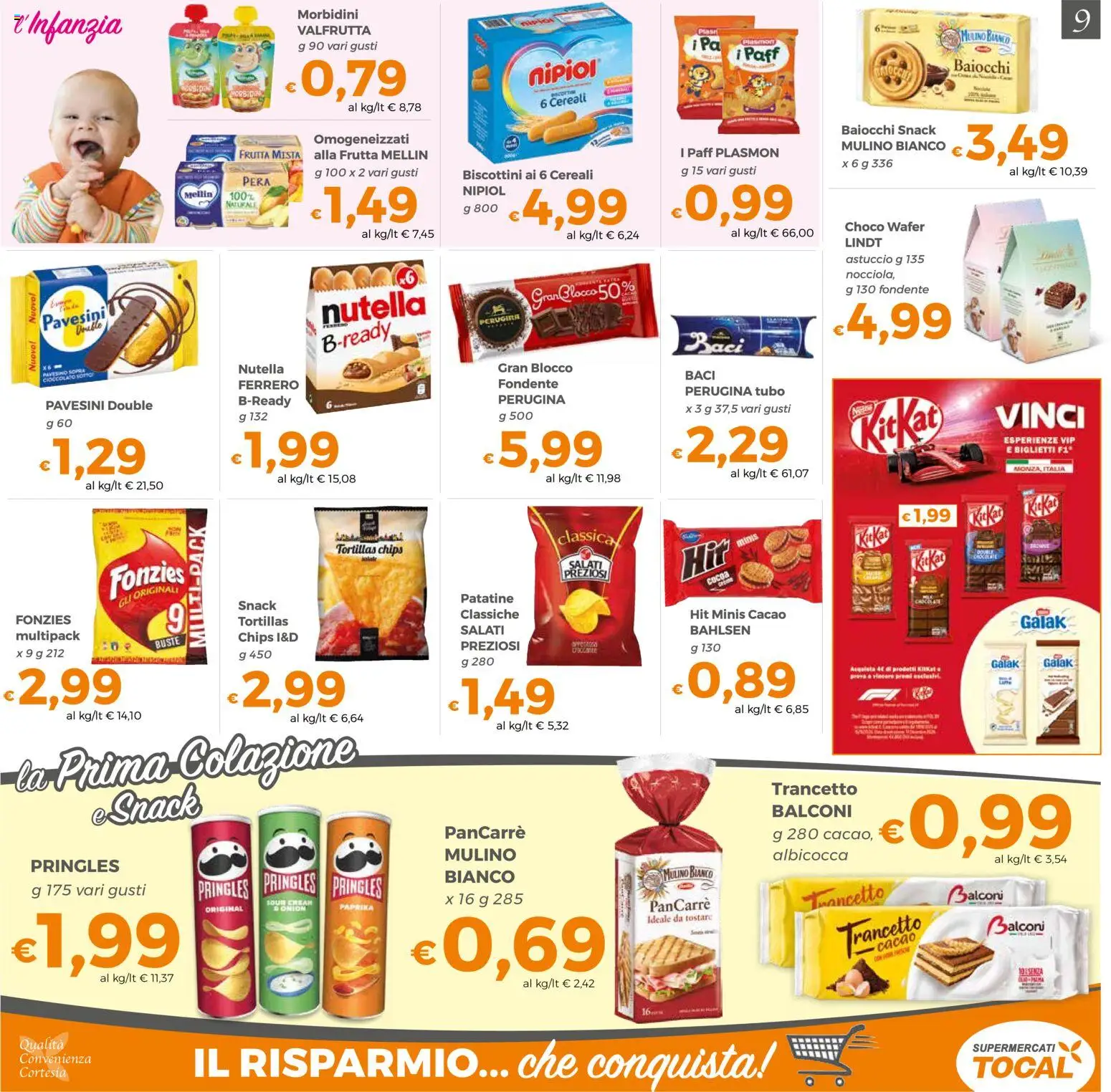 Volantino Tocal del 06/10/2026 | Pagina: 9 | Prodotti: Cioccolato, Nutella, Tortillas, Astuccio