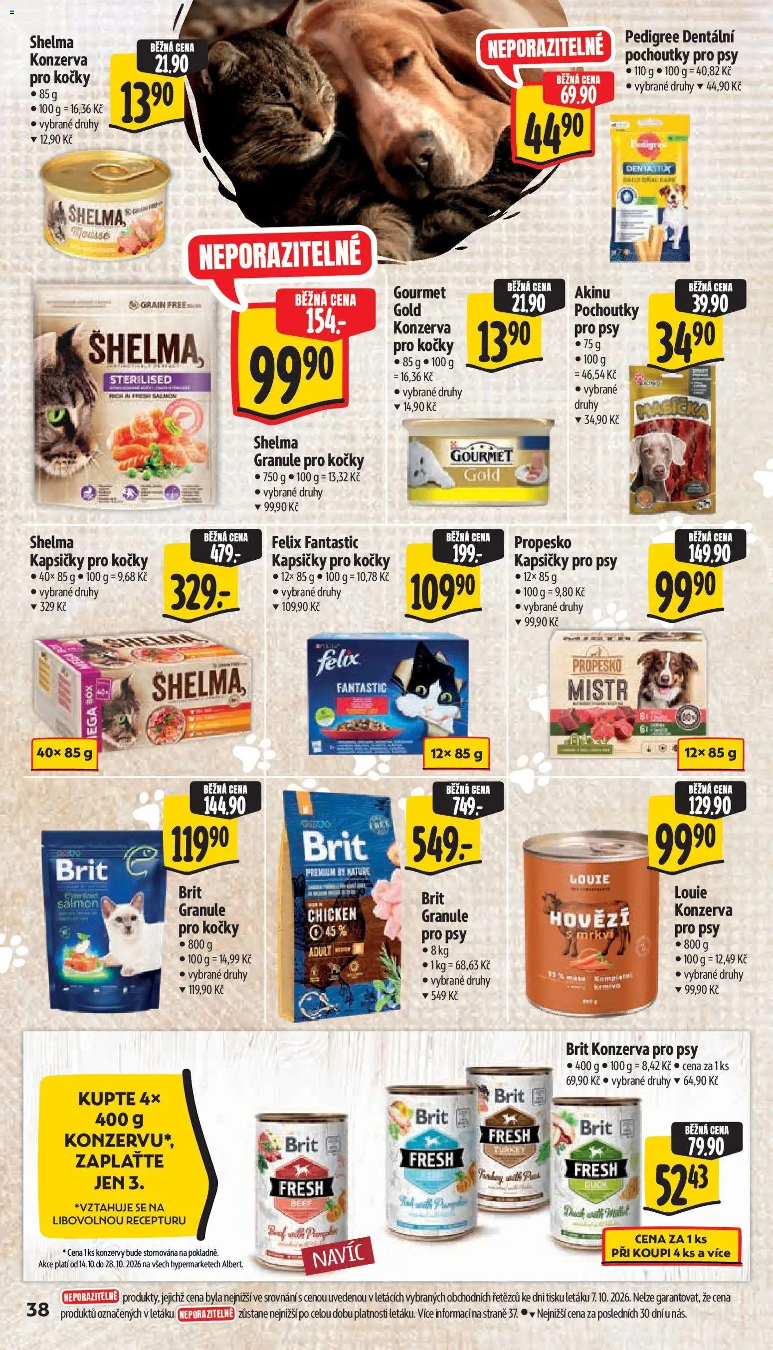 Albert leták - Hypermarket - Svitavy od 14.10.2026 | Strana: 48 | Produkty: Felix, Gourmet, Gourmet Gold, Konzerva pro psy
