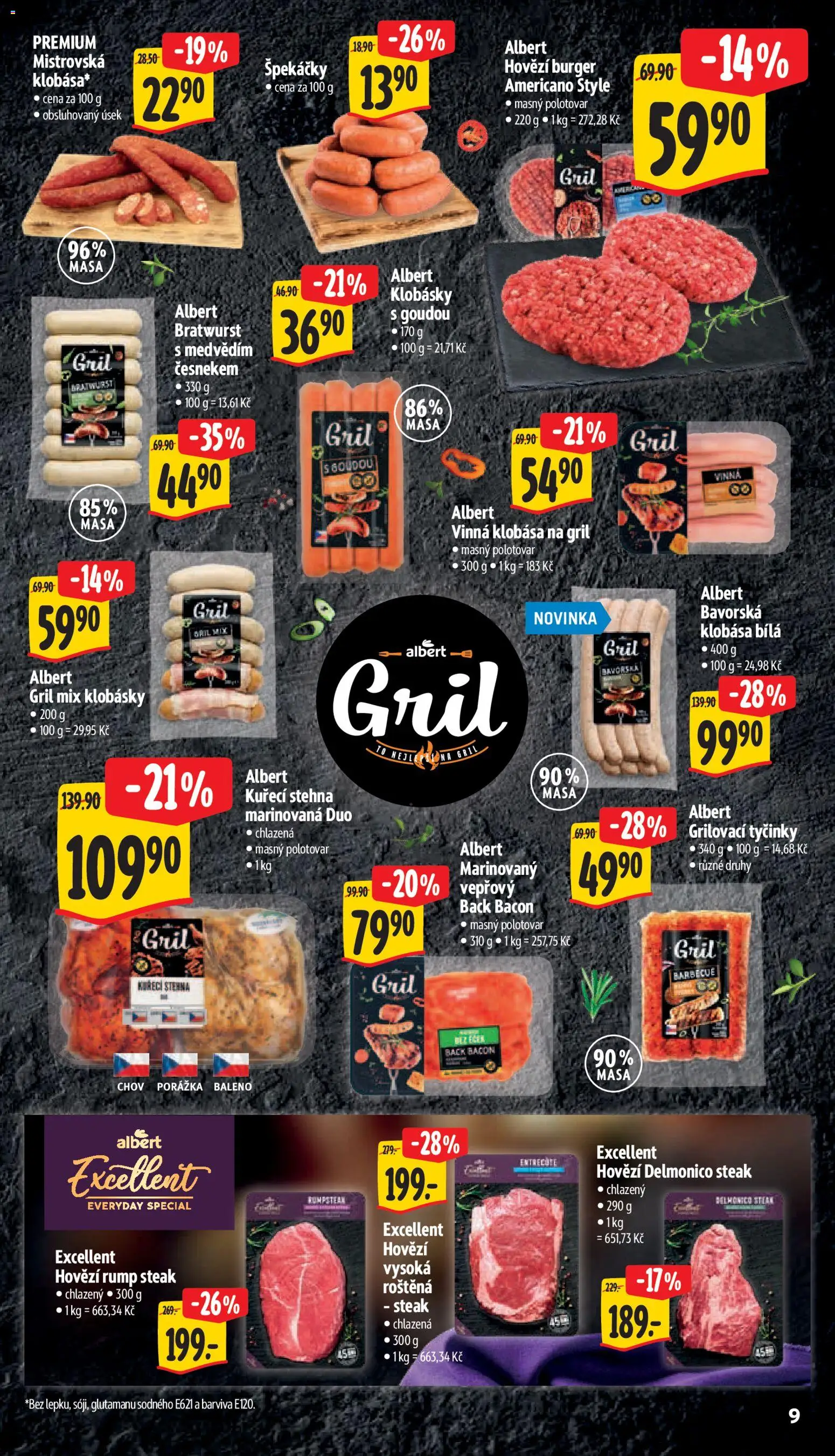 Albert leták - Hypermarket od 10.06.2026 | Strana: 17 | Produkty: Steak, Tyčinky, Vinná klobása, Gril