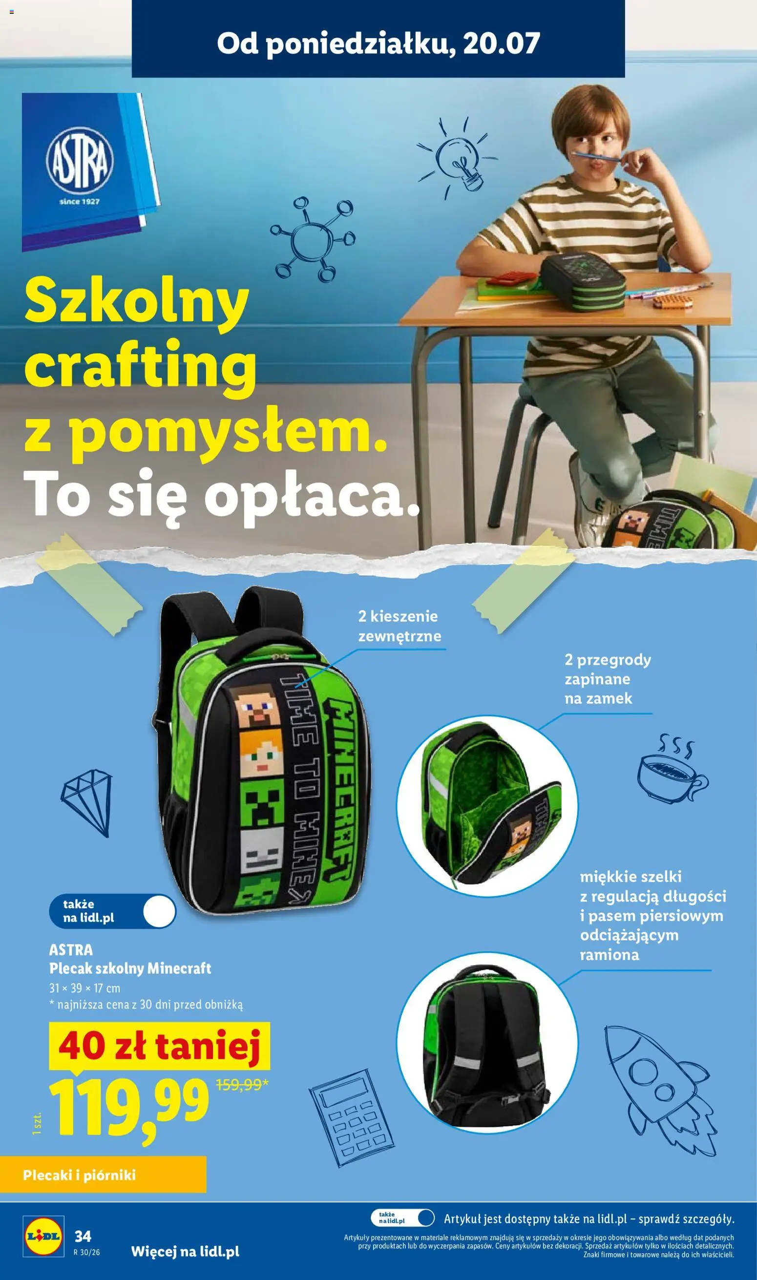 Lidl Katalog od 09.07.2026 | Strona: 34 | Produkty: Plecaki, Plecak