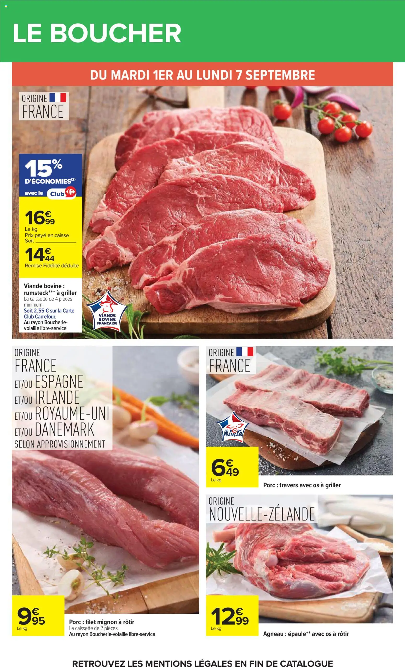 {H1} | Page: 22 | Produits: Ribs, Filet mignon, Porc, Rumsteck