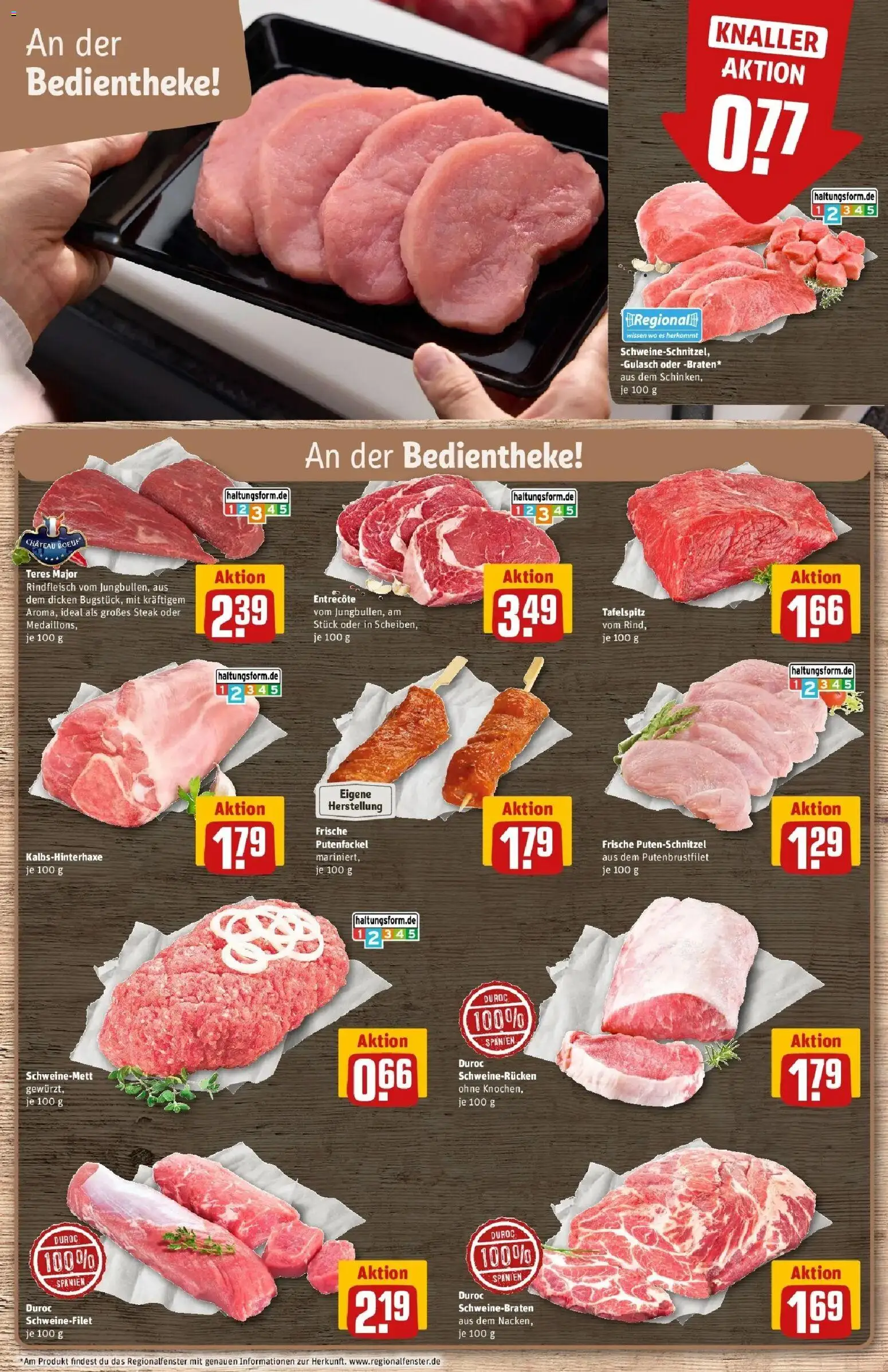 Rewe Prospekt Oldenburg – gültig ab 27.07.2026 | Seite: 8 | Produkte: Entrecote, Putenschnitzel, Schweinerucken, Steak