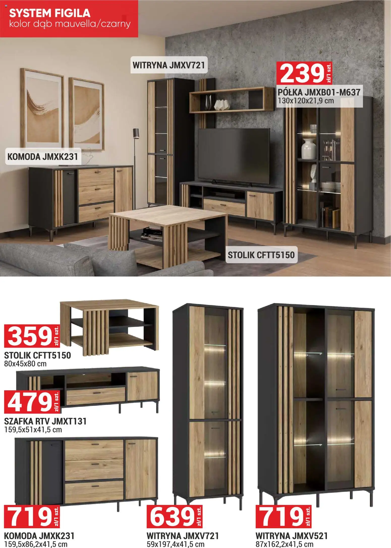Merkury Market gazetka - Meble od 01.10.2026 | Strona: 27 | Produkty: Komoda, Półka, szafka RTV, Witryna