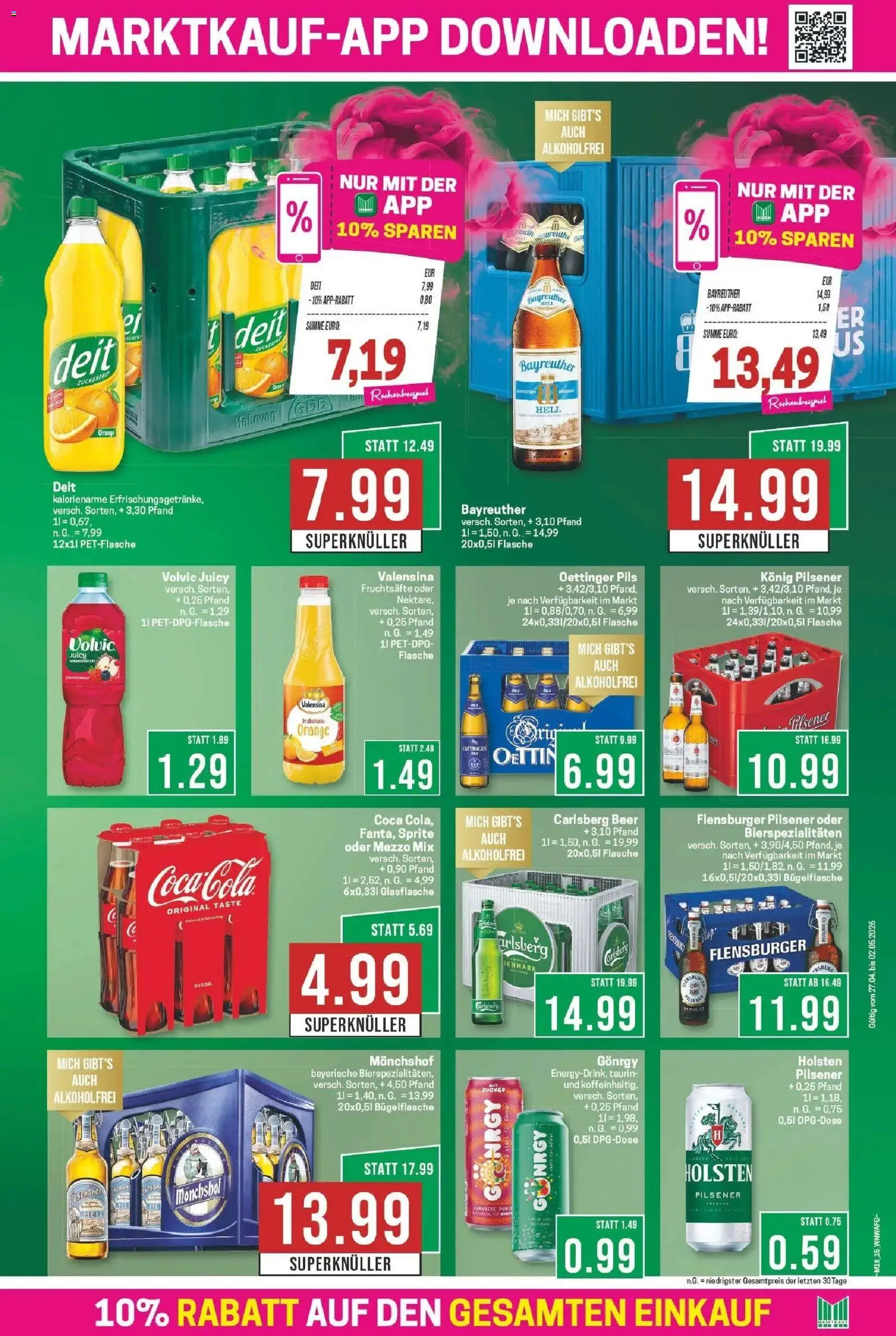 Marktkauf Prospekt Bad Salzuflen	 – gültig ab 27.04.2026 | Seite: 15 | Produkte: Monchshof, Sprite, Carlsberg, Volvic