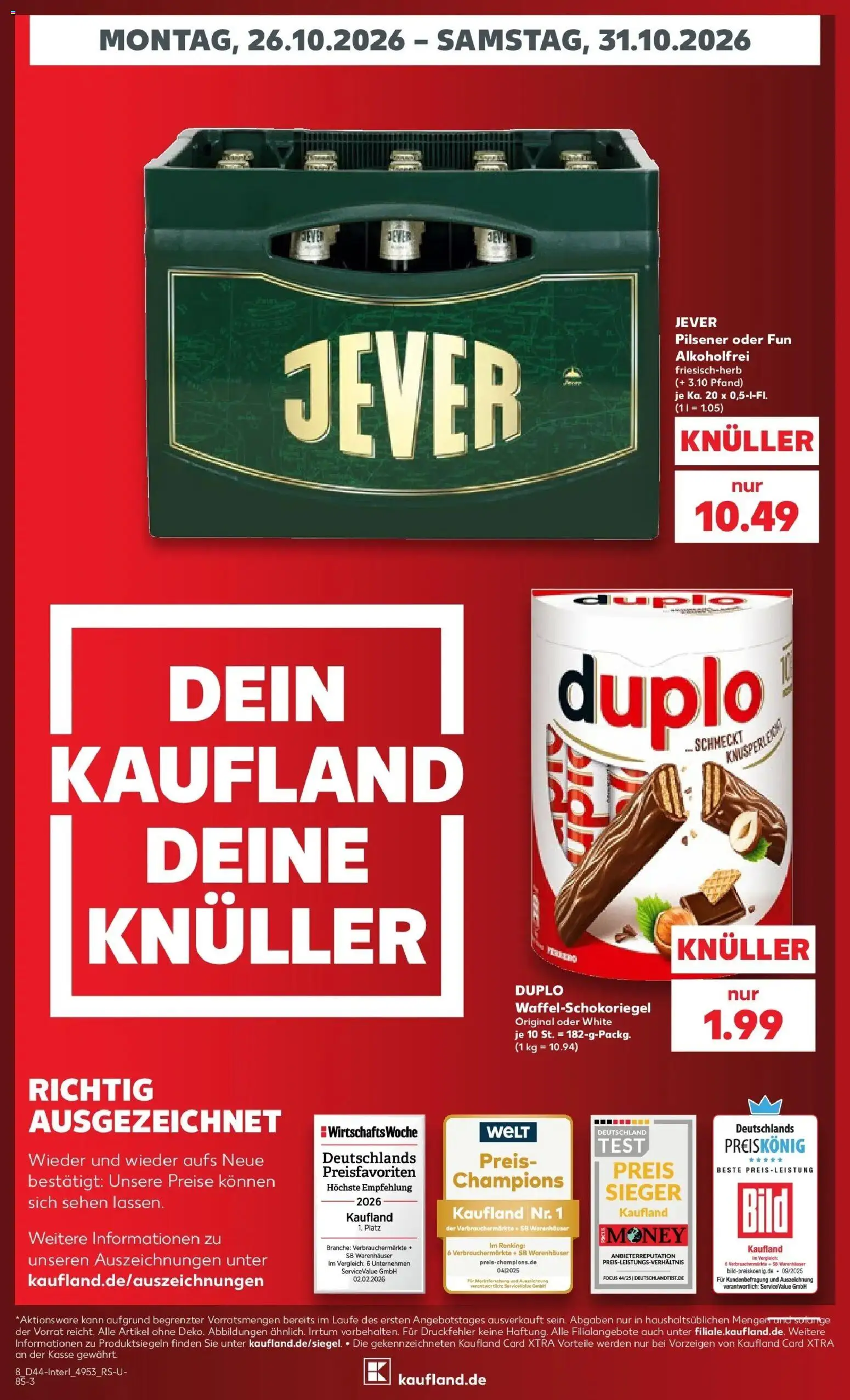 Prospekt Kaufland ab 26.10.2026 » Angebote Online zum Blättern | Seite: 12 | Produkte: Jever