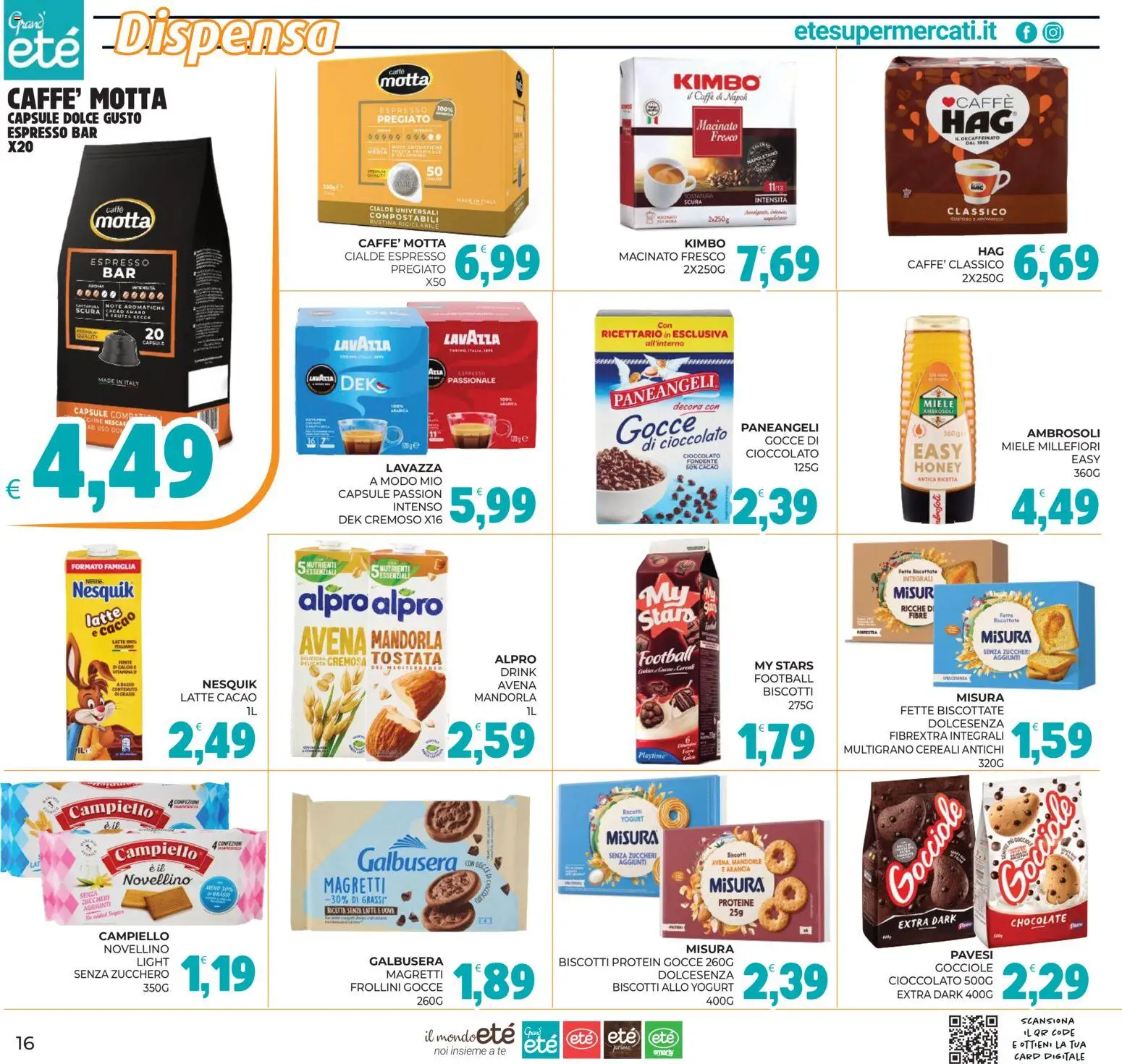 Volantino Eté del 16/07/2026 | Pagina: 16 | Prodotti: Cereali, Zucchero, Arancia, Fette biscottate