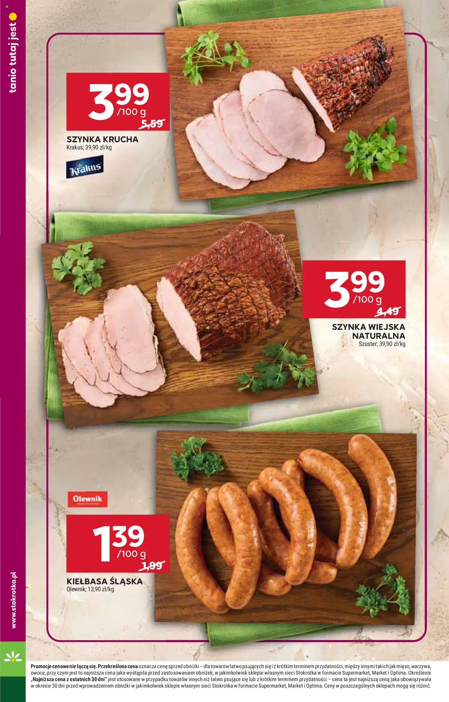Stokrotka gazetka od 23.07.2026 | Strona: 18 | Produkty: Kiełbasa, Stokrotka, Szynka, Kiełbasa śląska