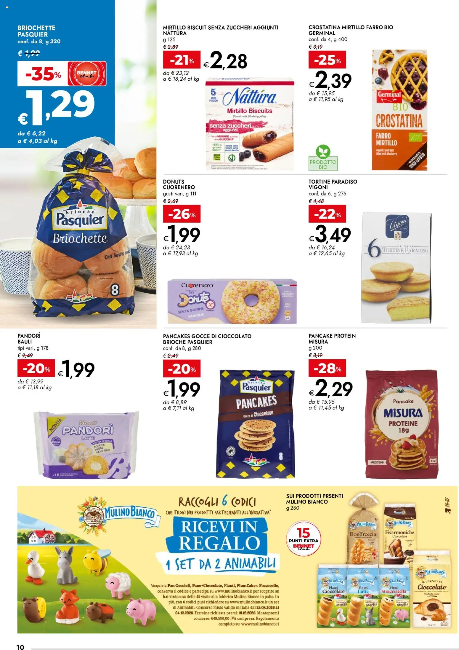 Volantino bennet del 03/09/2026 | Pagina: 10 | Prodotti: Brioche, Plumcake, Farro, Senza lattosio