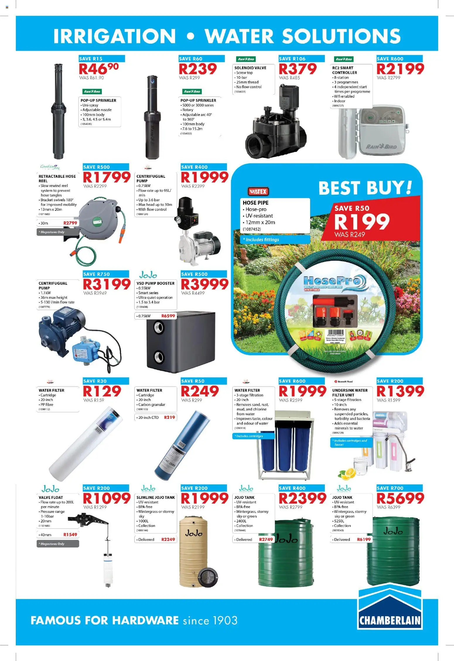 New Chamberlain catalogue – valid from 19/10/2026 | Page: 7 | Products: Tank, Valve, Pipe, Water