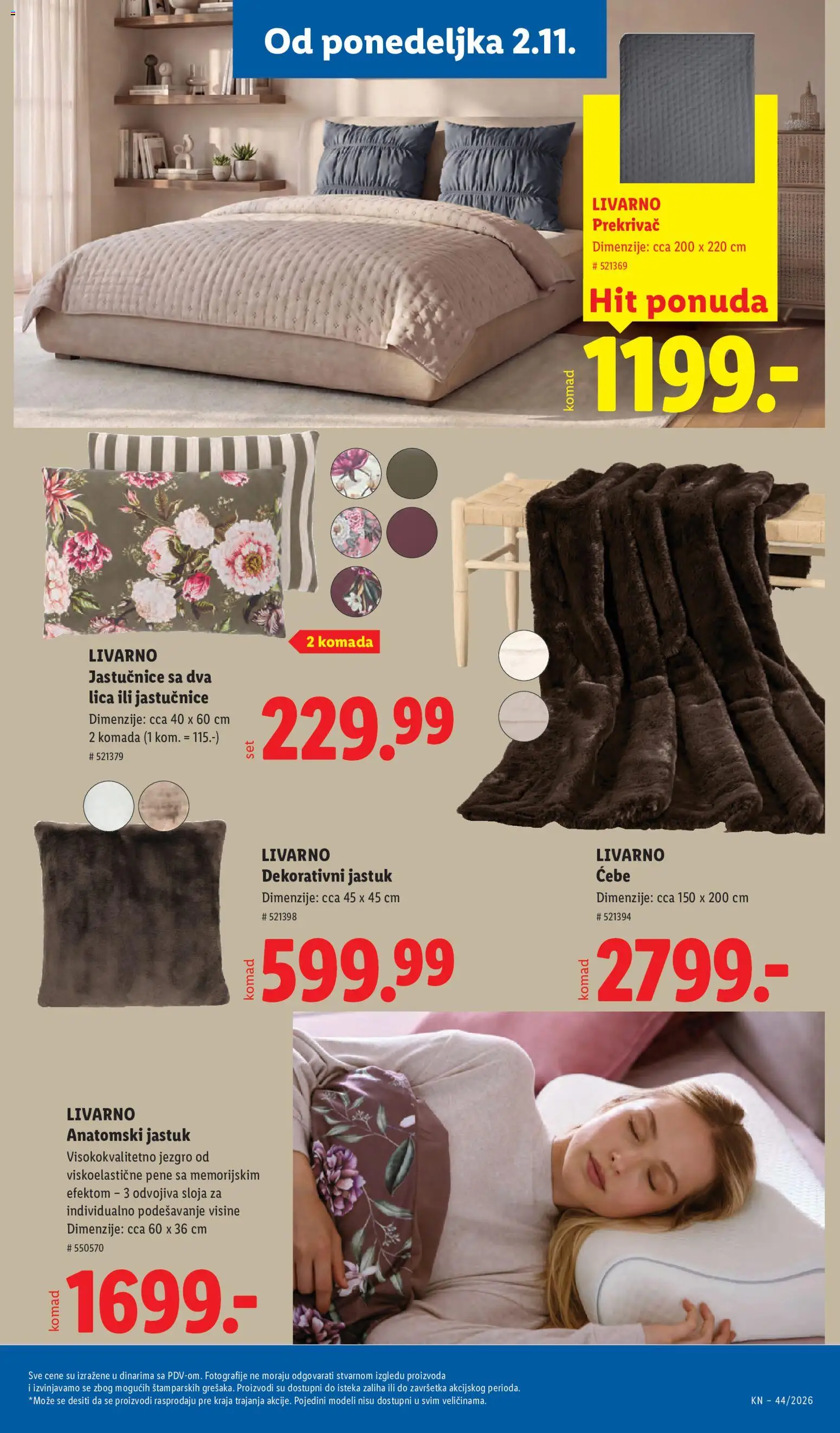 Lidl katalog - važi od 29.10.2026 | Strana: 97 | Proizvode: Jastuk, Ćebe