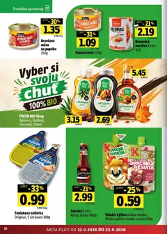 Fresh leták platný od 10.09.2026 | Strana: 16 | Produkty: Sirup, Omáčka, Krupica, Špagety