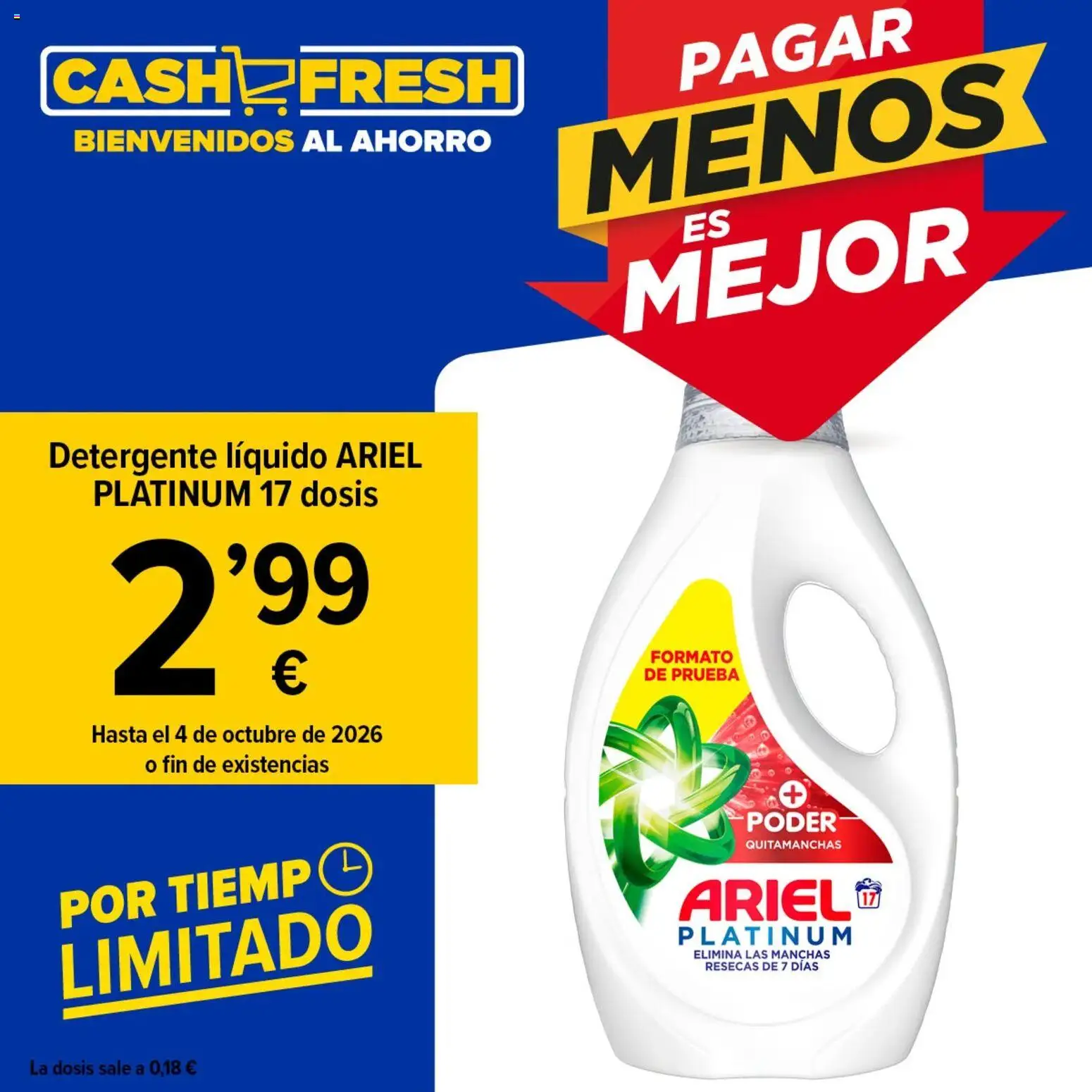 Cash Fresh folleto Ariel 17 │ válido desde el 28/09/2026 | Página: 1 | Productos: Quitamanchas, Detergente, Detergente líquido