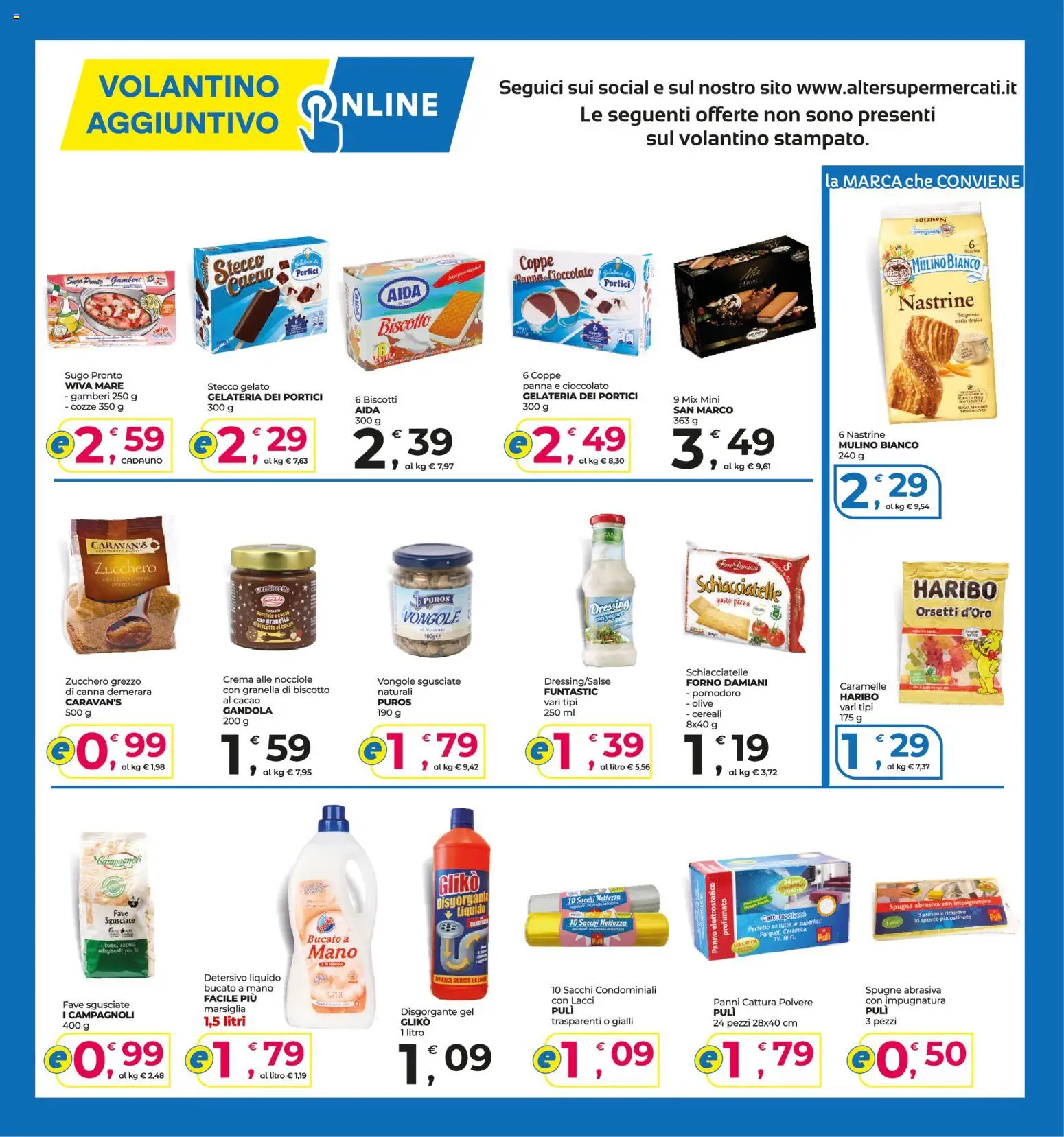 Volantino Alter Discount del 04/09/2026 | Pagina: 14 | Prodotti: Spugna, Gamberi, Vongole, Sugo