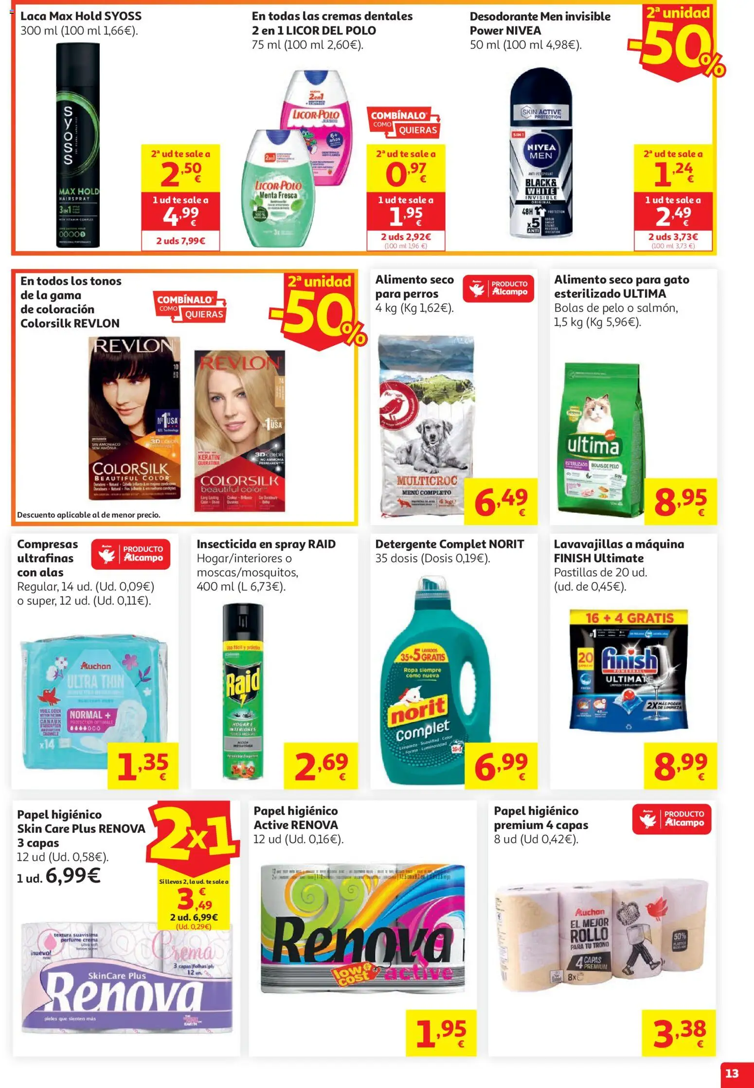 Alcampo Superstore Catalan │ válido desde el 05.05.2026 | Página: 13 | Productos: Desodorante, Crema, Ropa, Lavavajillas